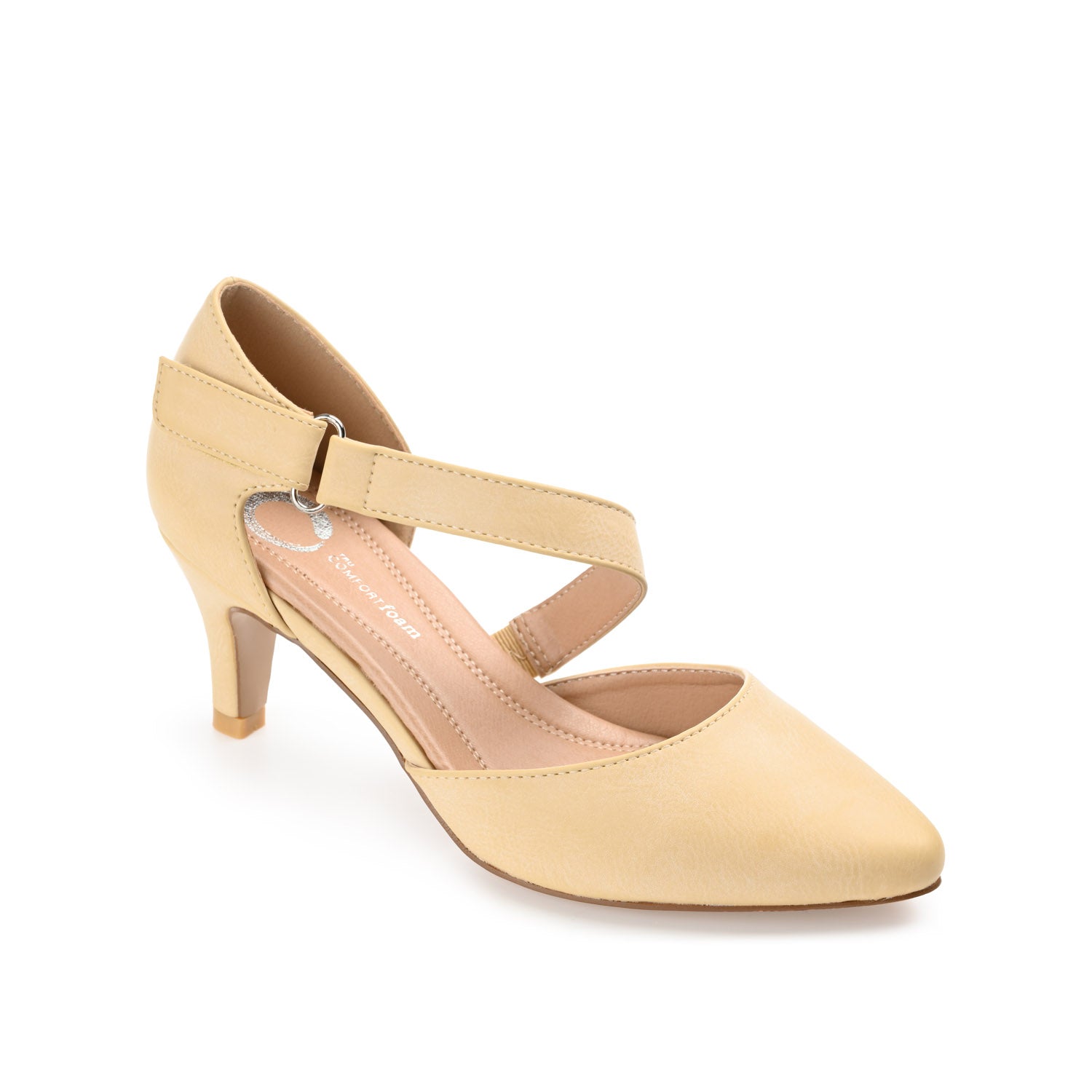 TILLIS D'ORSAY PUMP HEELS IN VEGAN LEATHER - Nude