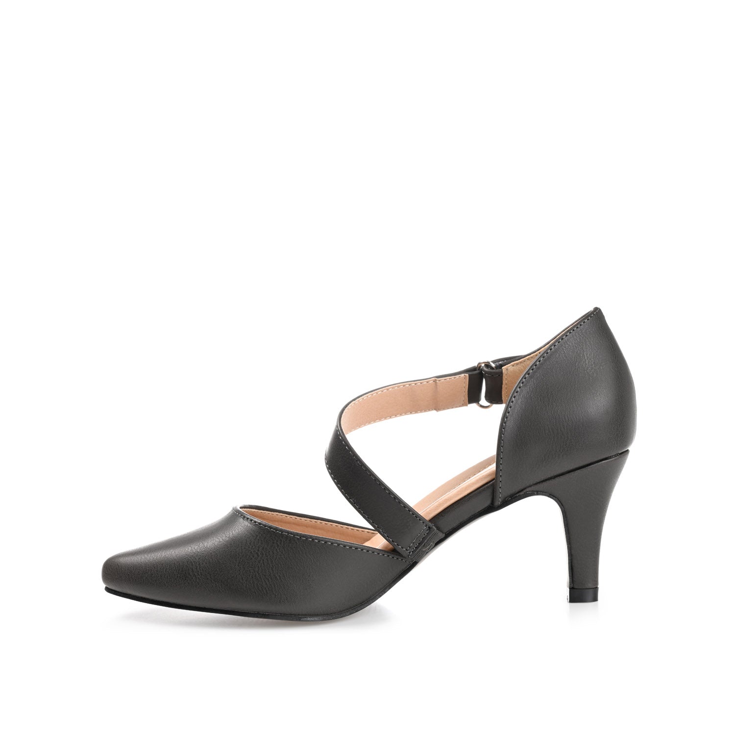 TILLIS D'ORSAY PUMP HEELS IN VEGAN LEATHER - Taupe