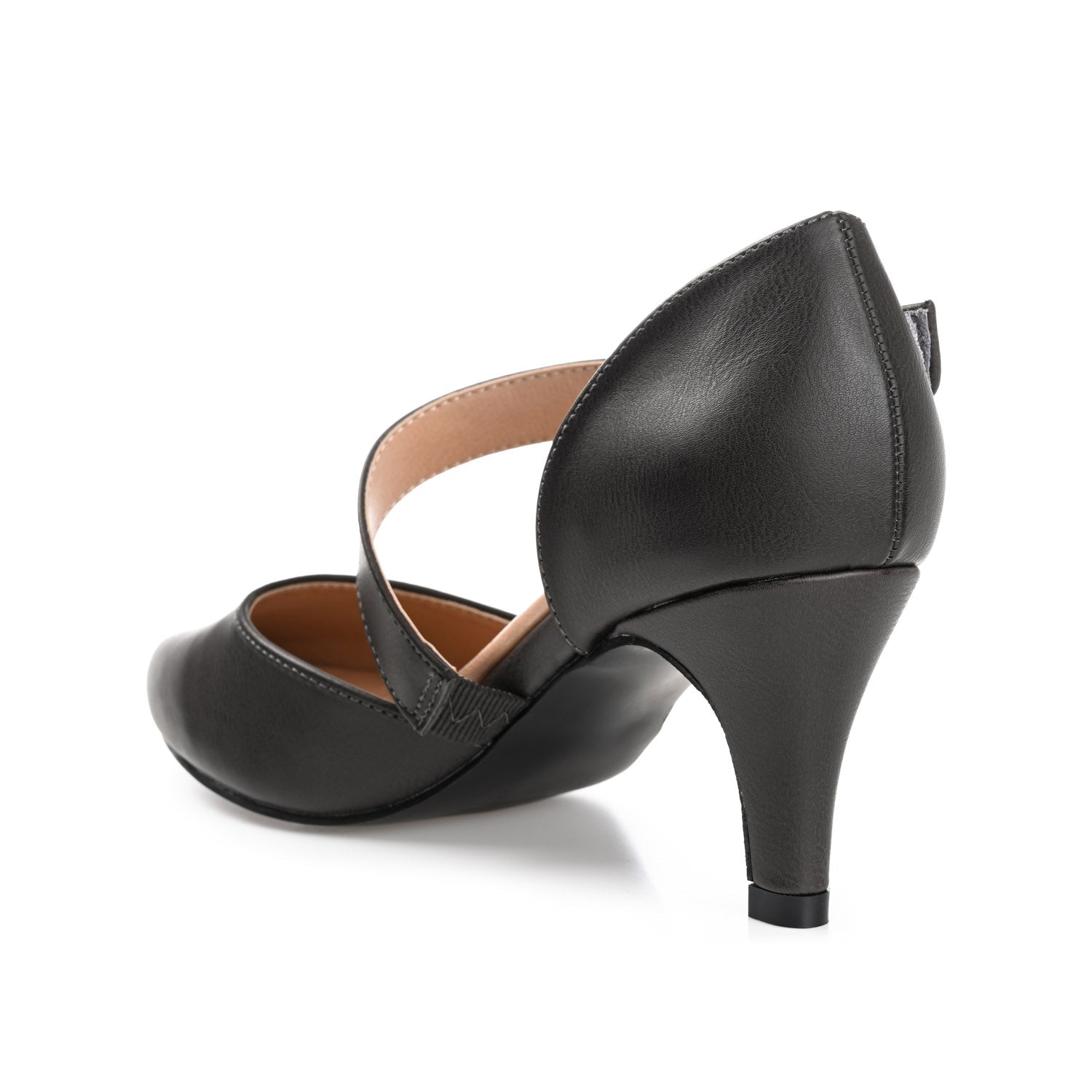 TILLIS D'ORSAY PUMP HEELS IN VEGAN LEATHER - Taupe