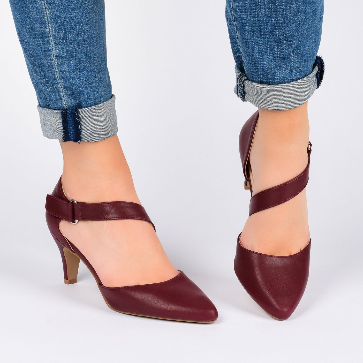 TILLIS D'ORSAY PUMP HEELS IN VEGAN LEATHER - Silver PU