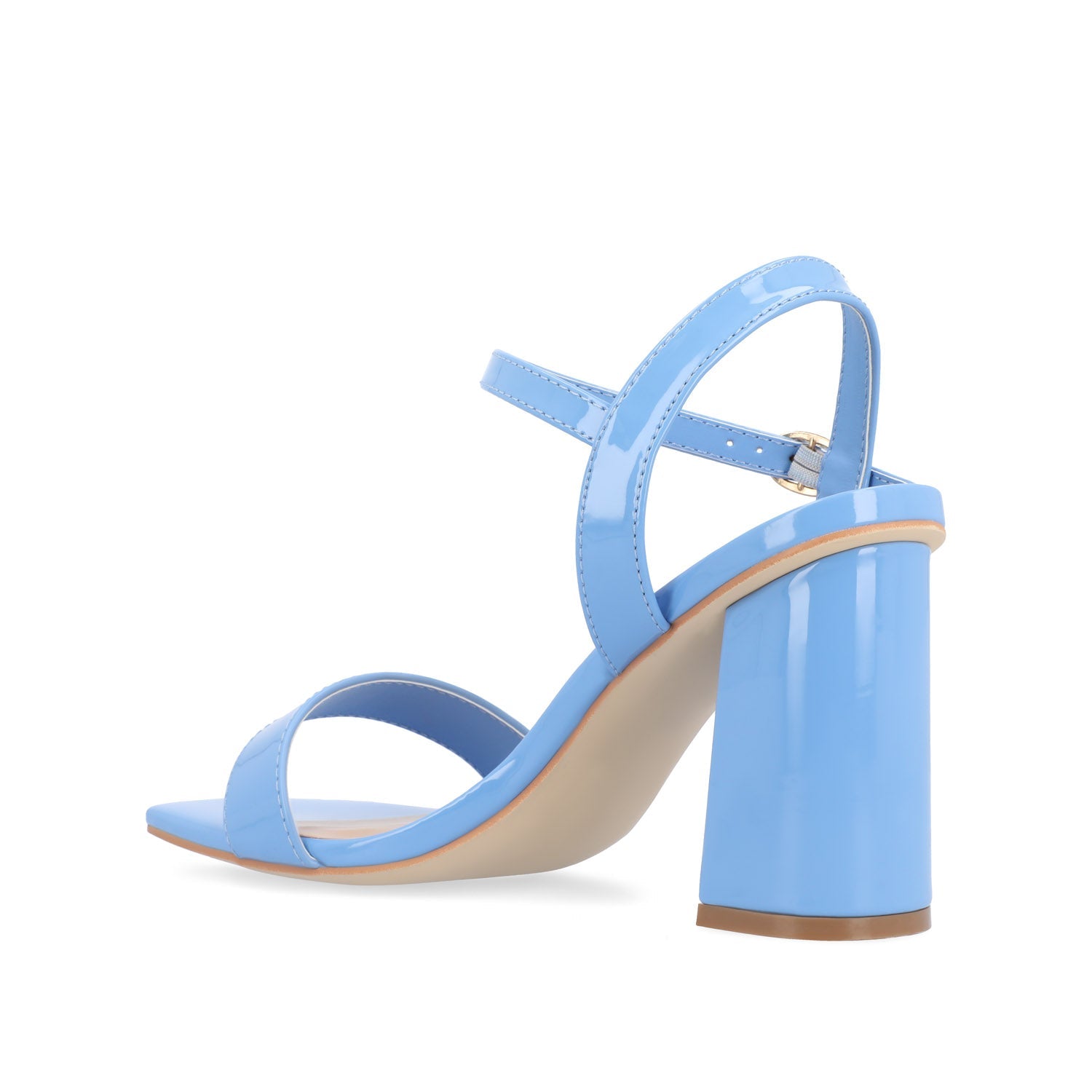 TIVONA STRAPPY BLOCK HEELS IN VEGAN LEATHER - Blue