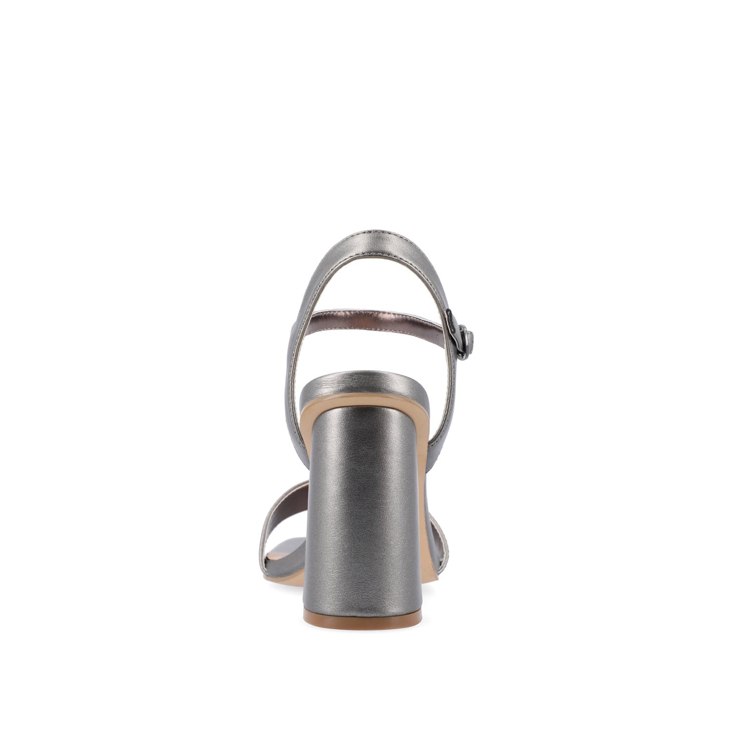TIVONA STRAPPY BLOCK HEELS IN VEGAN LEATHER - Pewter PU