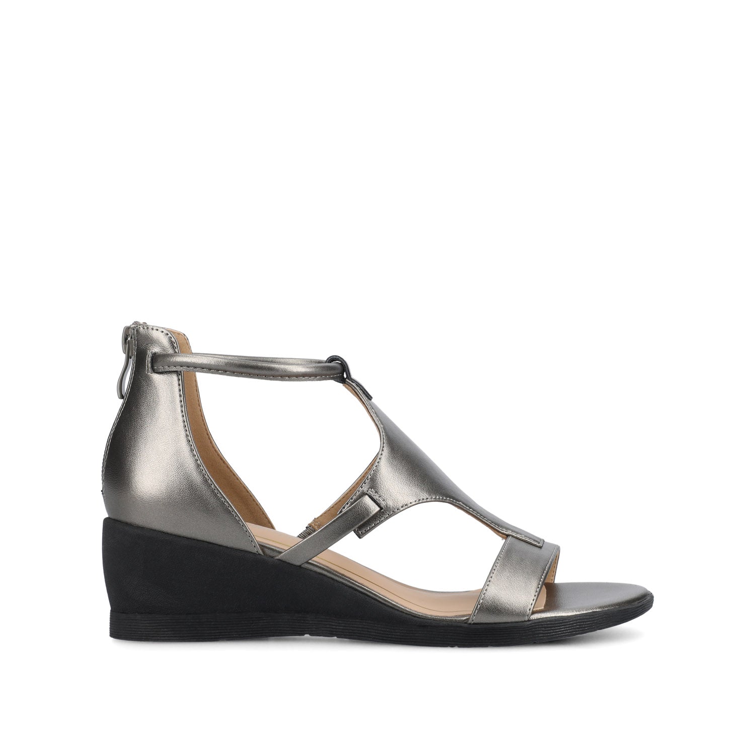 TRAYLE GLADIATOR SANDALS IN VEGAN LEATHER - Pewter