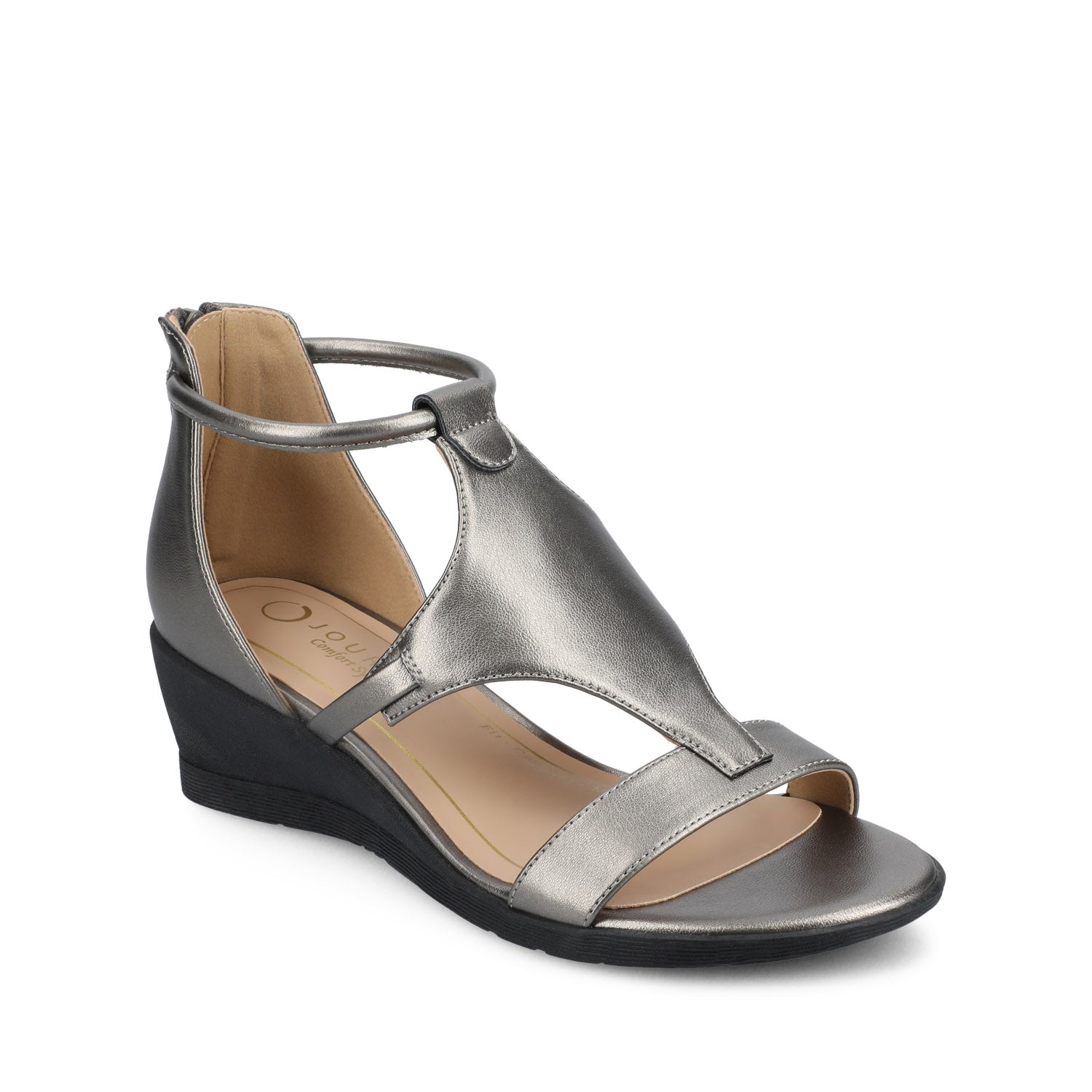 TRAYLE GLADIATOR SANDALS IN VEGAN LEATHER - Pewter