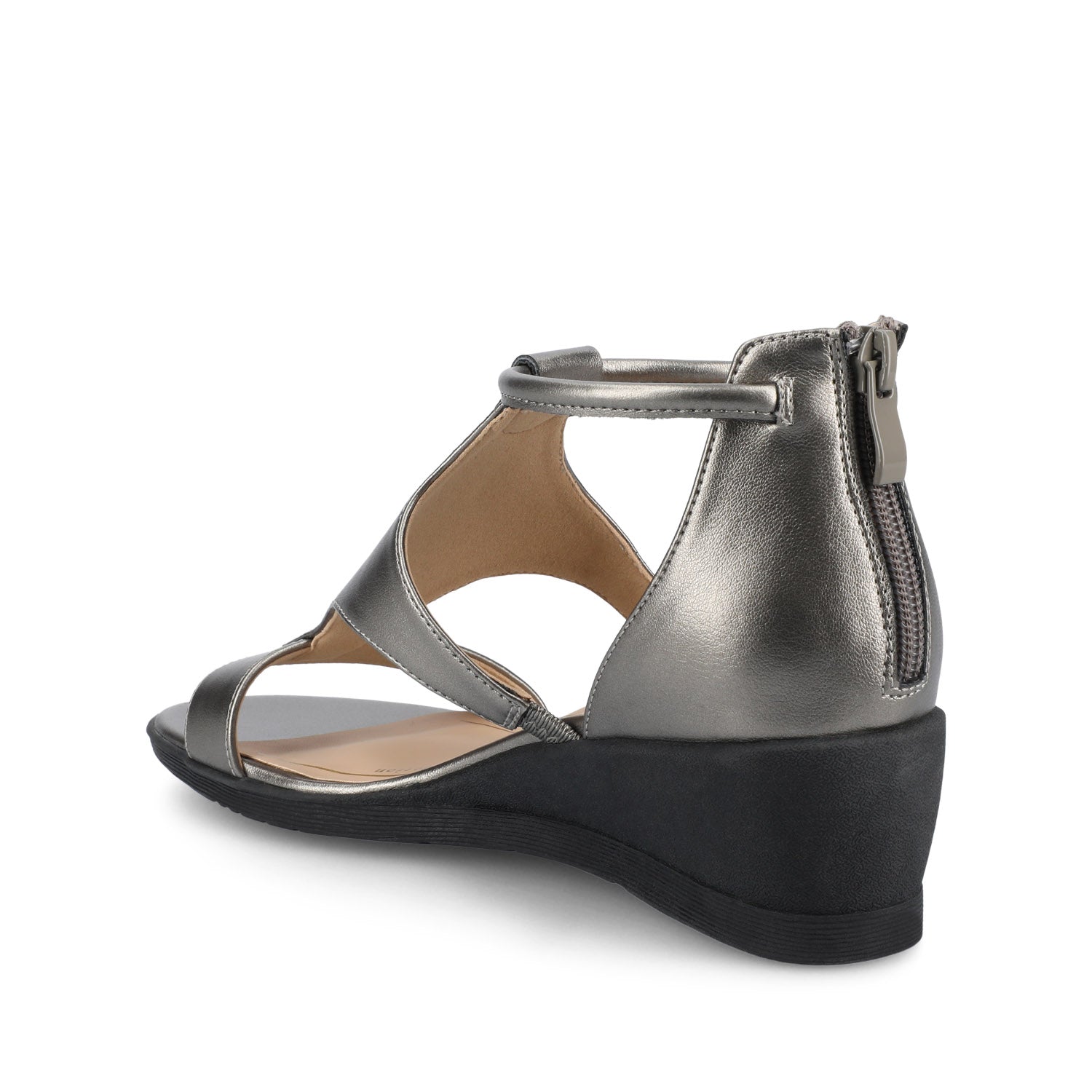 TRAYLE GLADIATOR SANDALS IN VEGAN LEATHER - Pewter