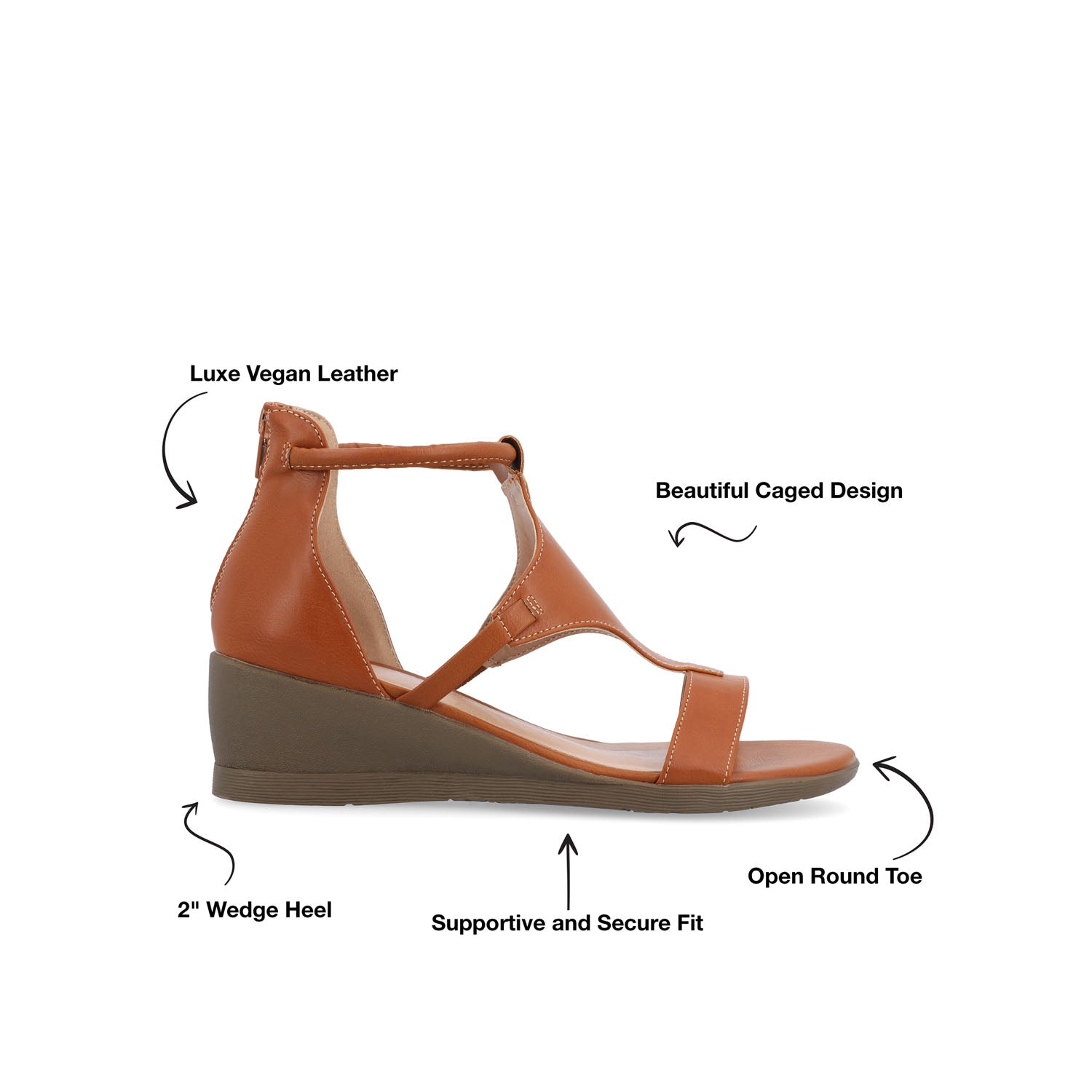 TRAYLE WEDGE GLADIATOR SANDALS IN WIDE - Tan PU