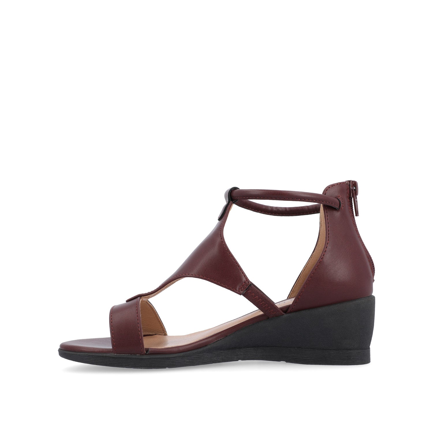 TRAYLE GLADIATOR SANDALS IN VEGAN LEATHER - Wine PU