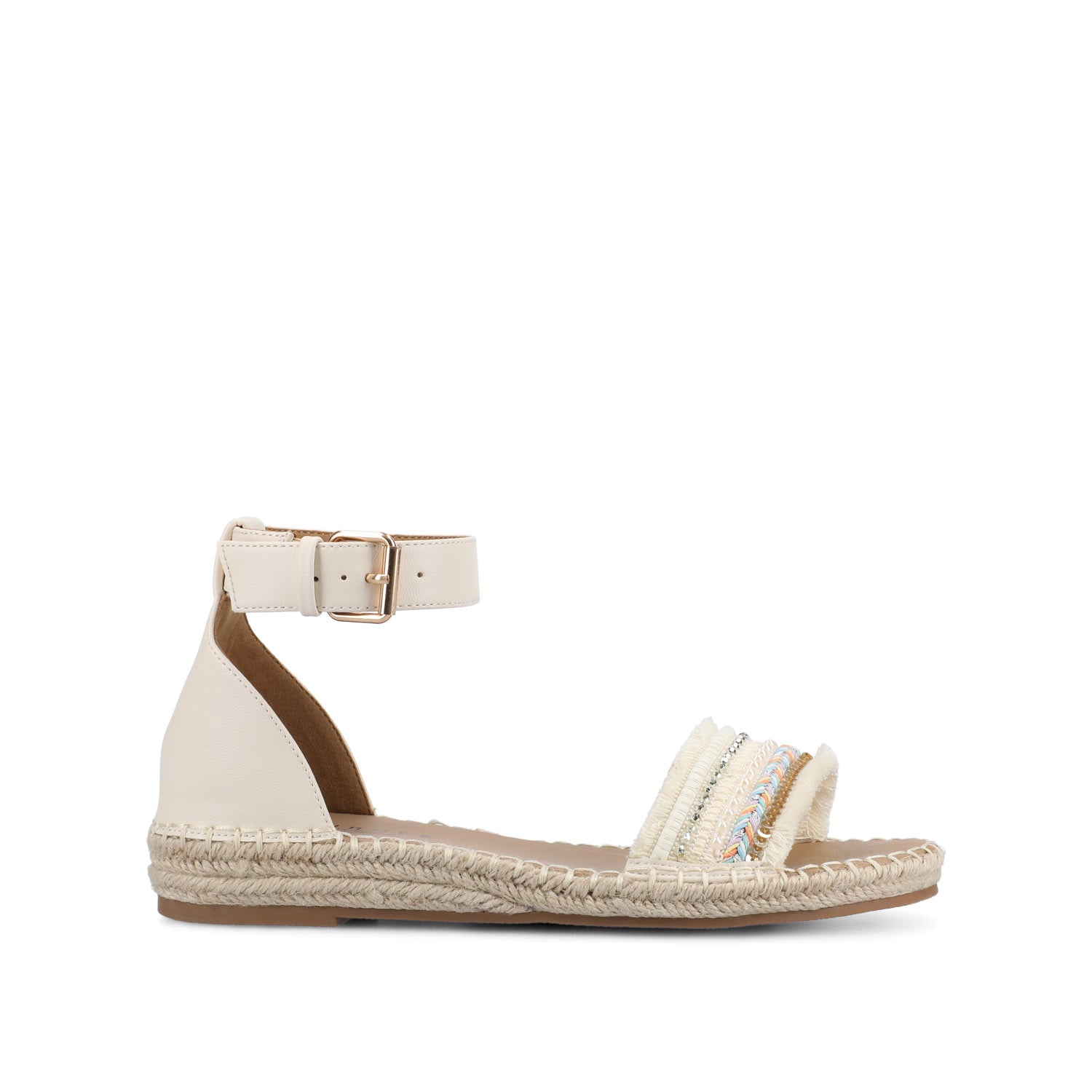 TRISTEEN ESPADRILLE SANDALS IN FABRIC - Bone/Beading