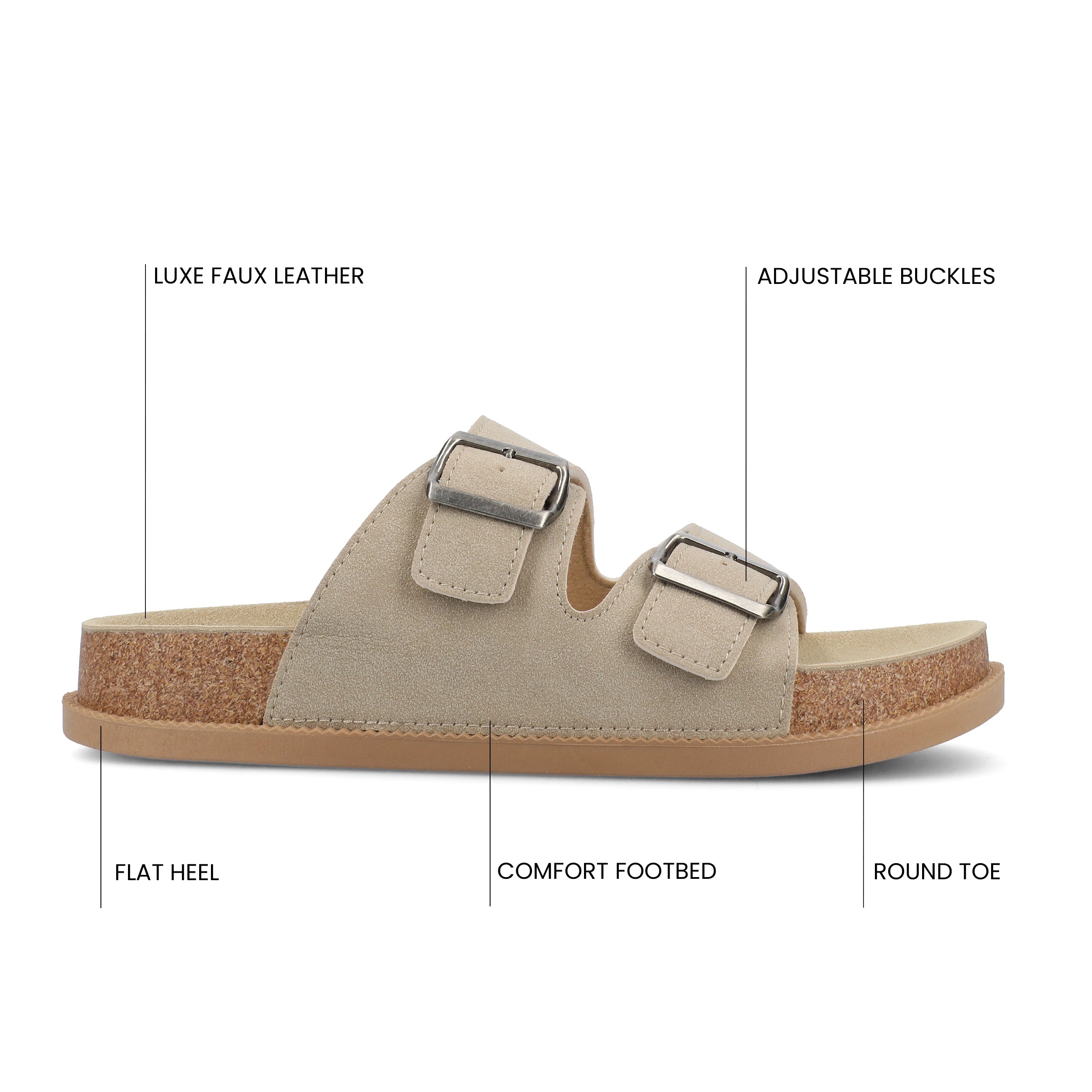 TULA SLIDE SANDAL - Taupe