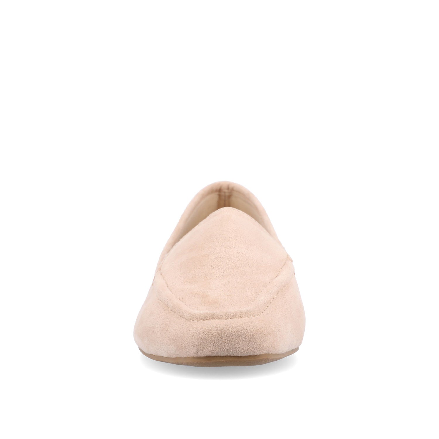 TULLIE SLIP-ON LOAFER FLATS IN FAUX SUEDE - Beige
