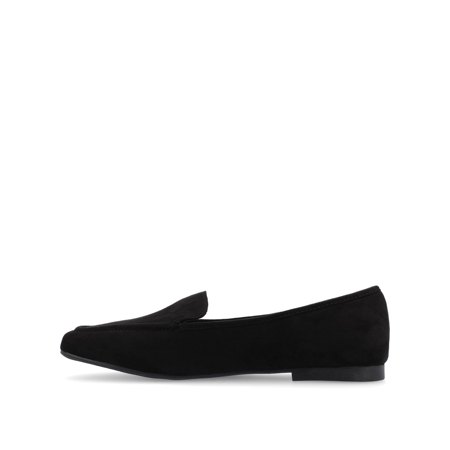 TULLIE SLIP-ON LOAFER FLATS IN FAUX SUEDE - Black