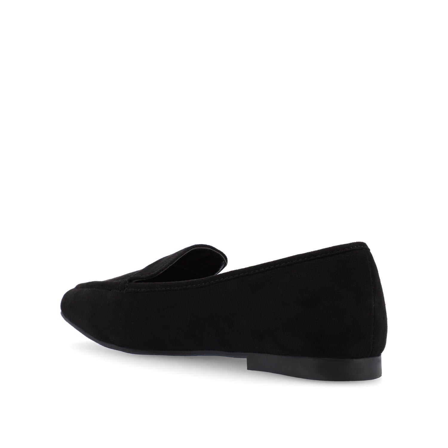 TULLIE FAUX SUEDE SLIP-ON LOAFER FLATS IN WIDE - Black