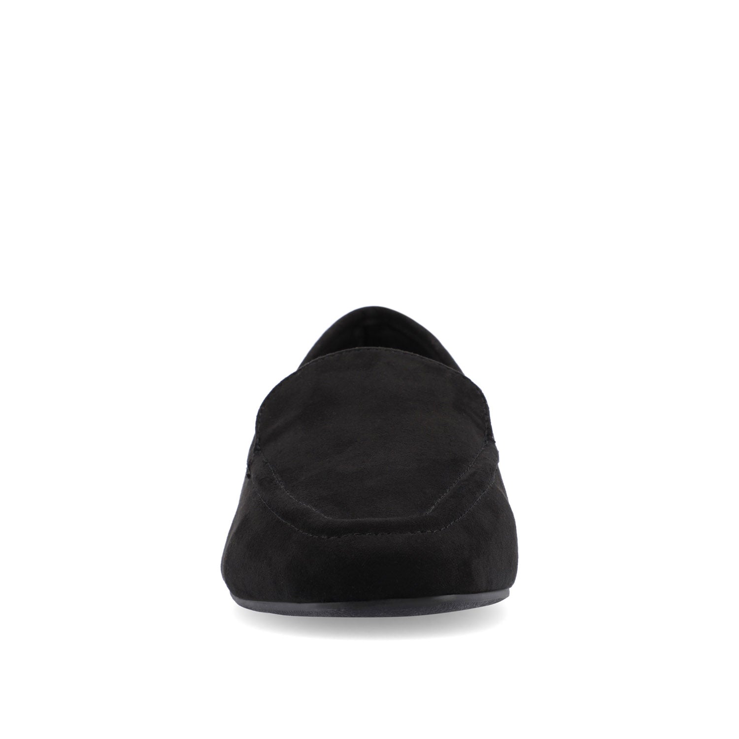 TULLIE FAUX SUEDE SLIP-ON LOAFER FLATS IN WIDE - Black