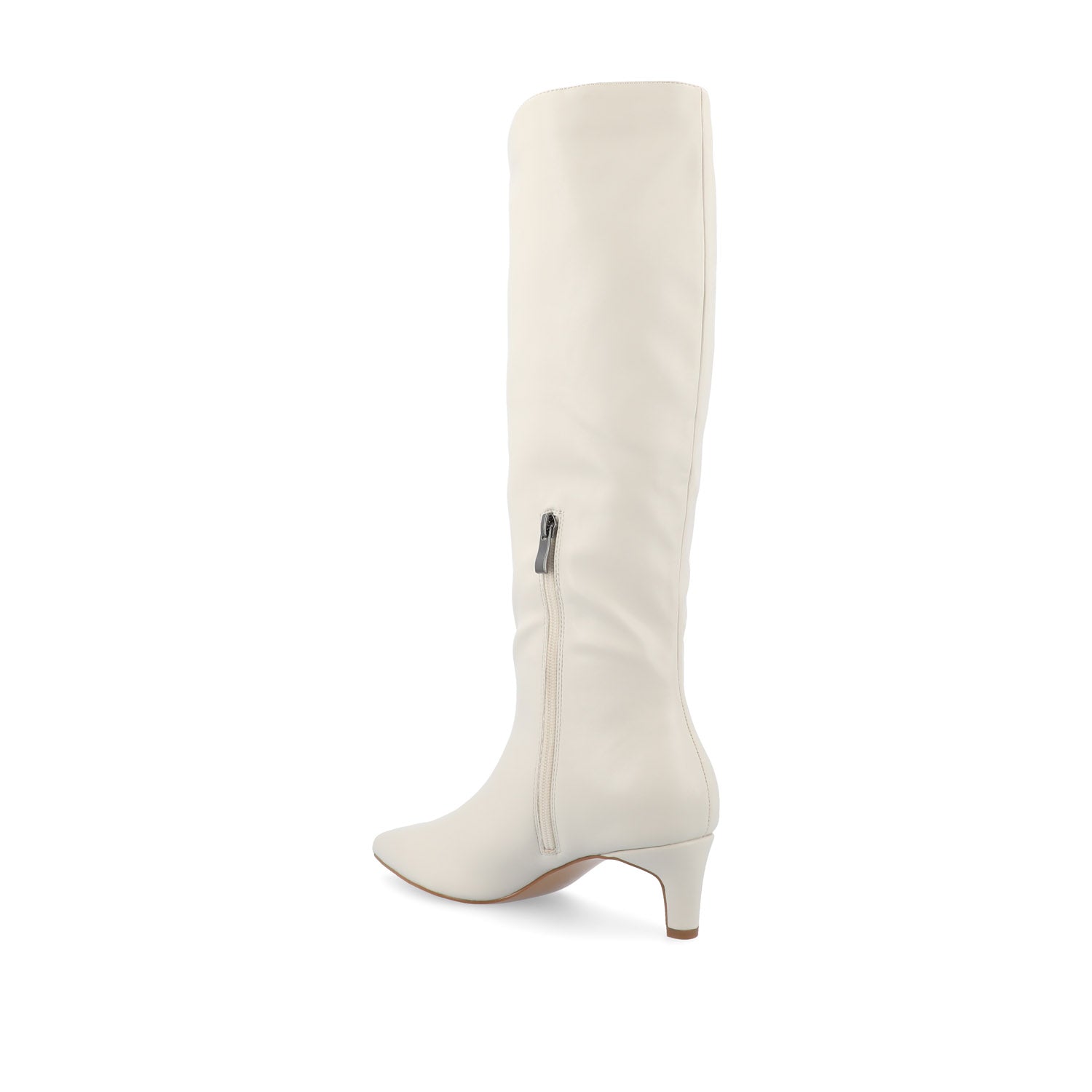 TULLIP KNEE HIGH BOOTS IN VEGAN LEATHER - Bone PU