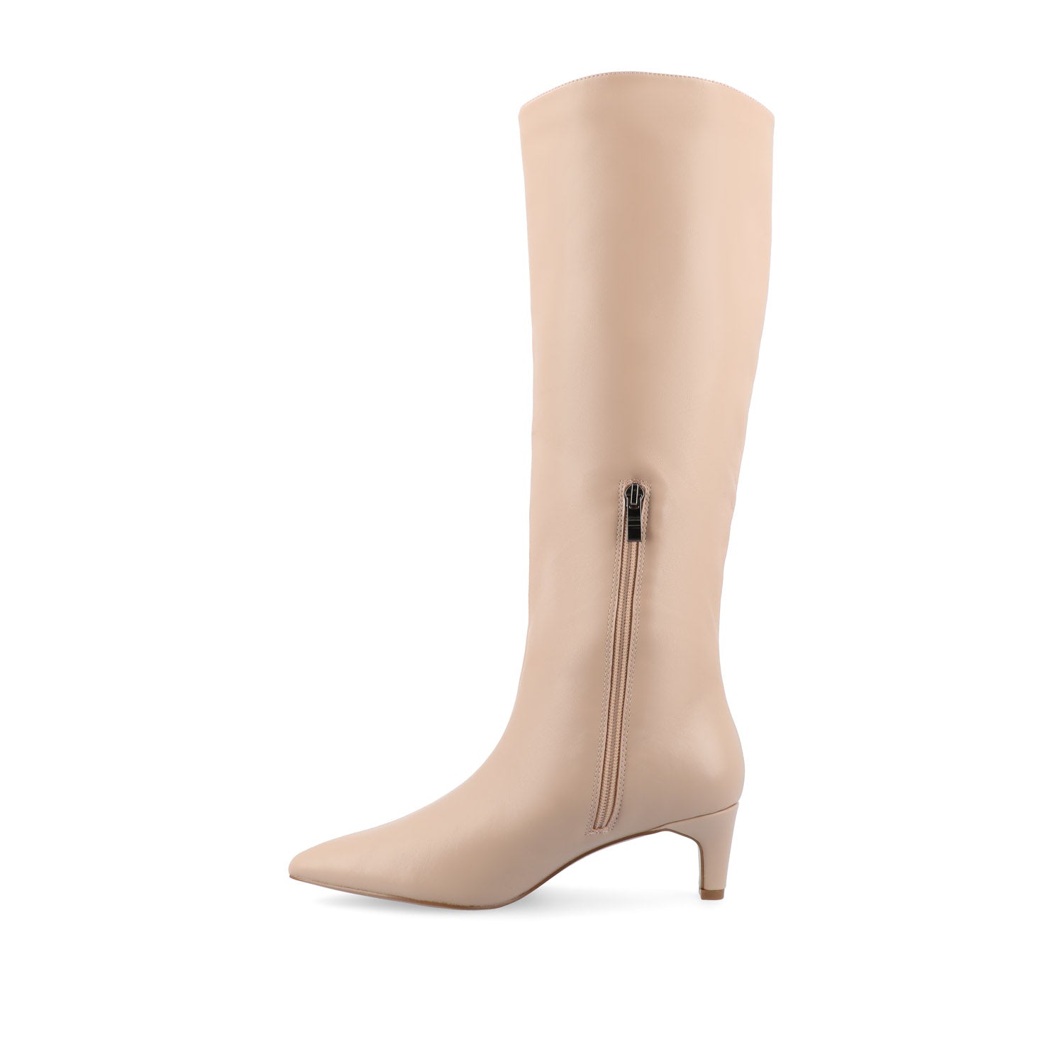 TULLIP KNEE HIGH BOOTS IN VEGAN LEATHER - Blush PU