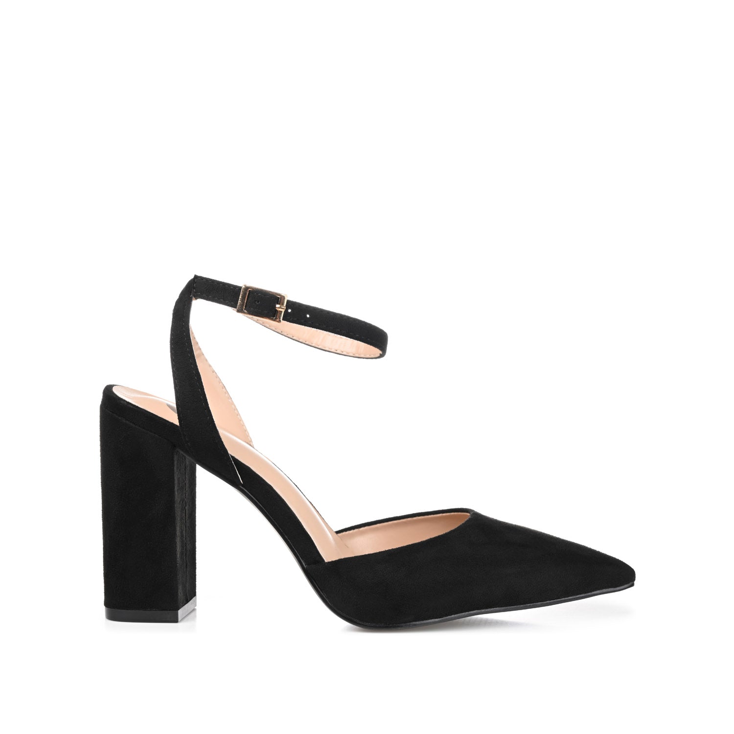 TYYRA BLOCK HEELS IN FAUX SUEDE IN WIDE