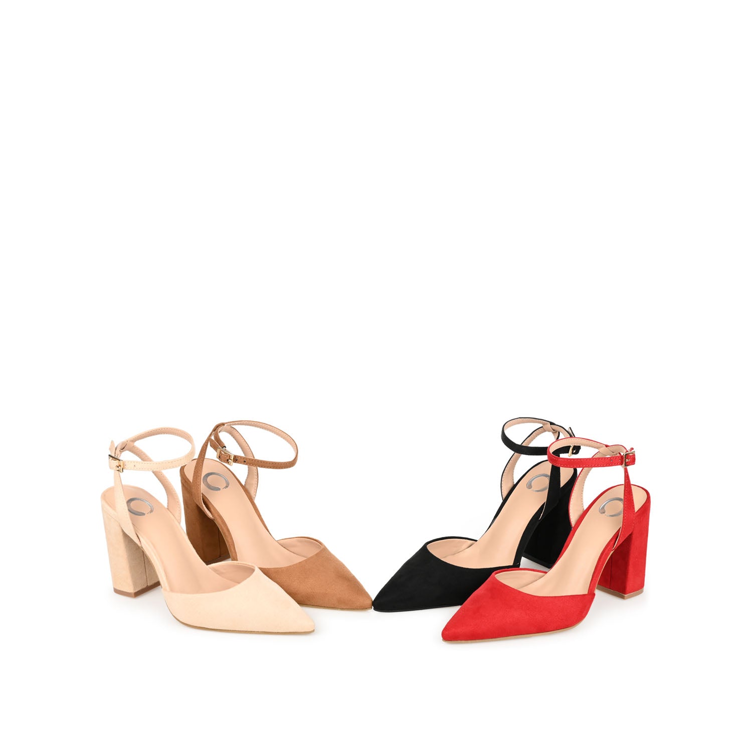 TYYRA BLOCK HEELS IN FAUX SUEDE IN WIDE