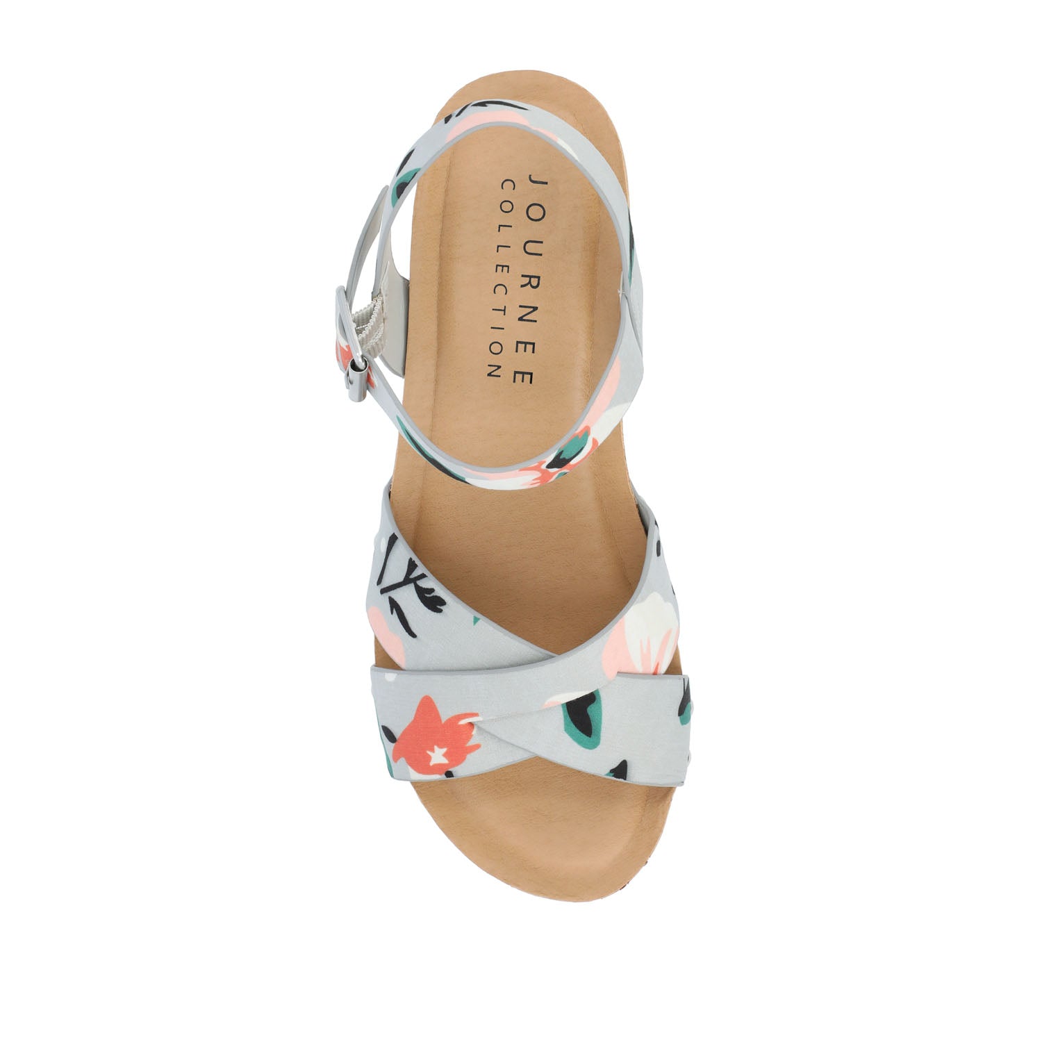 VALENTINA HEELED SANDALS IN VEGAN LEATHER - Grey Floral PU