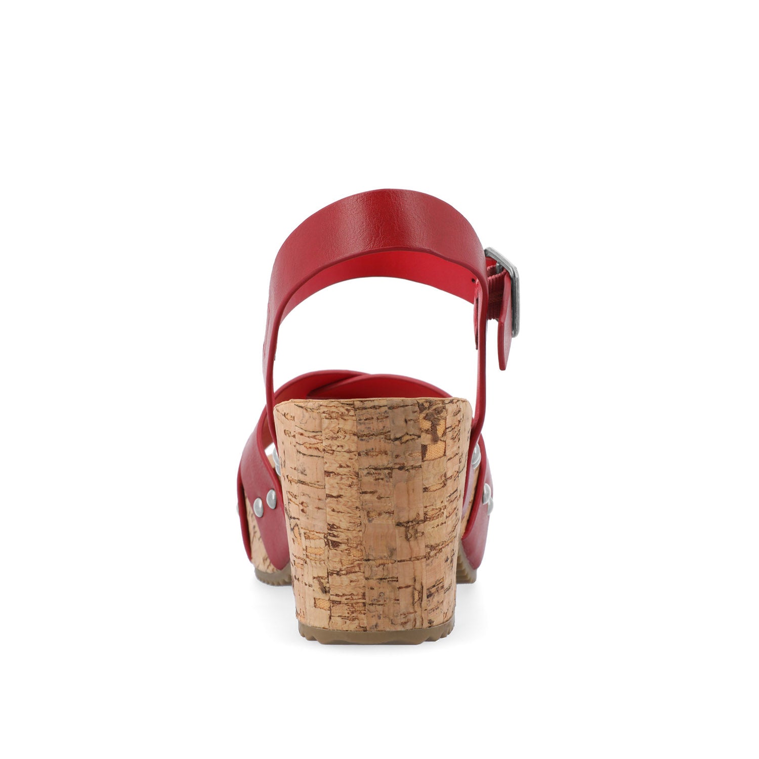 VALENTINA HEELED SANDALS IN VEGAN LEATHER - Red