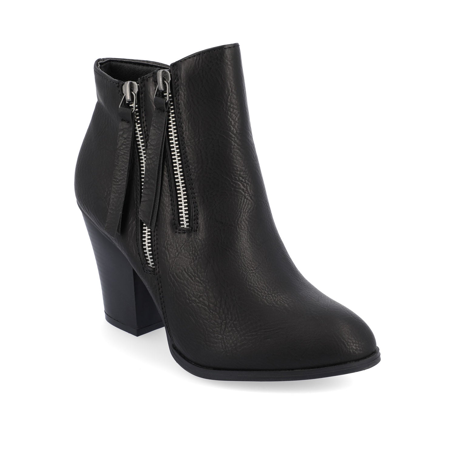 VALLY ZIP-UP WESTERN BOOTIES IN WIDE - Black