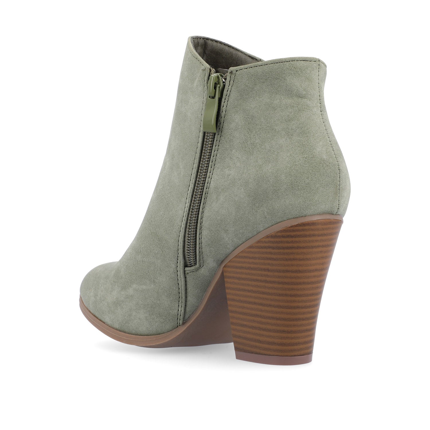 VALLY ZIP-UP WESTERN BOOTIES IN WIDE - Olive