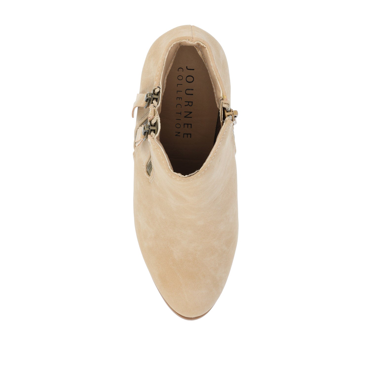 VALLY ZIP-UP WESTERN BOOTIES IN VEGAN LEATHER - Taupe