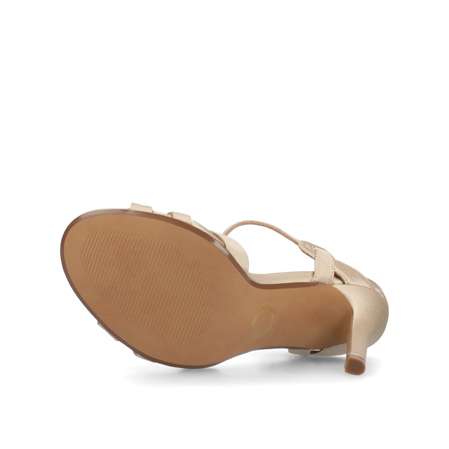 VALRY T-STRAP STILETTO DRESS SANDAL IN WIDE - Champagne Satin