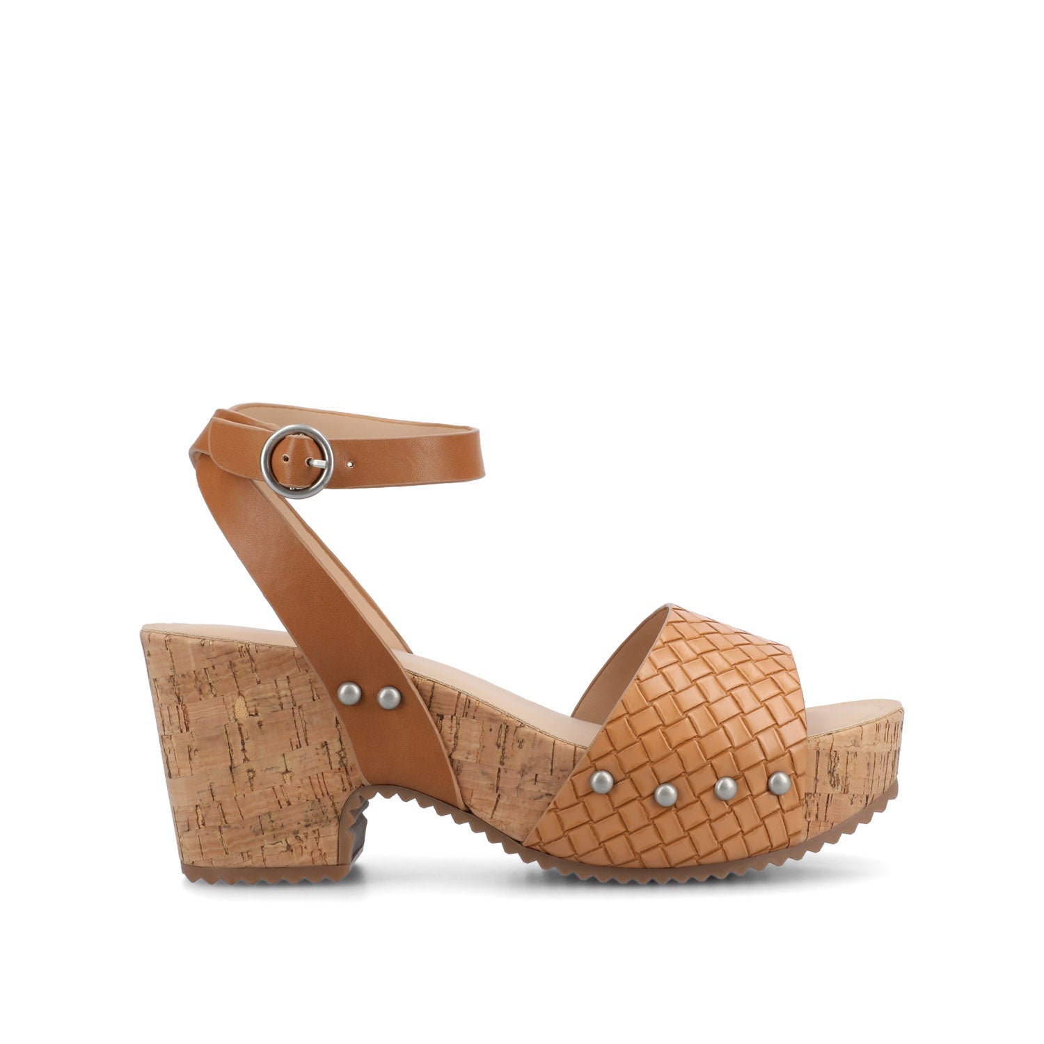 Journee Women's Vanessa Sandals, Tan Woven 9.5