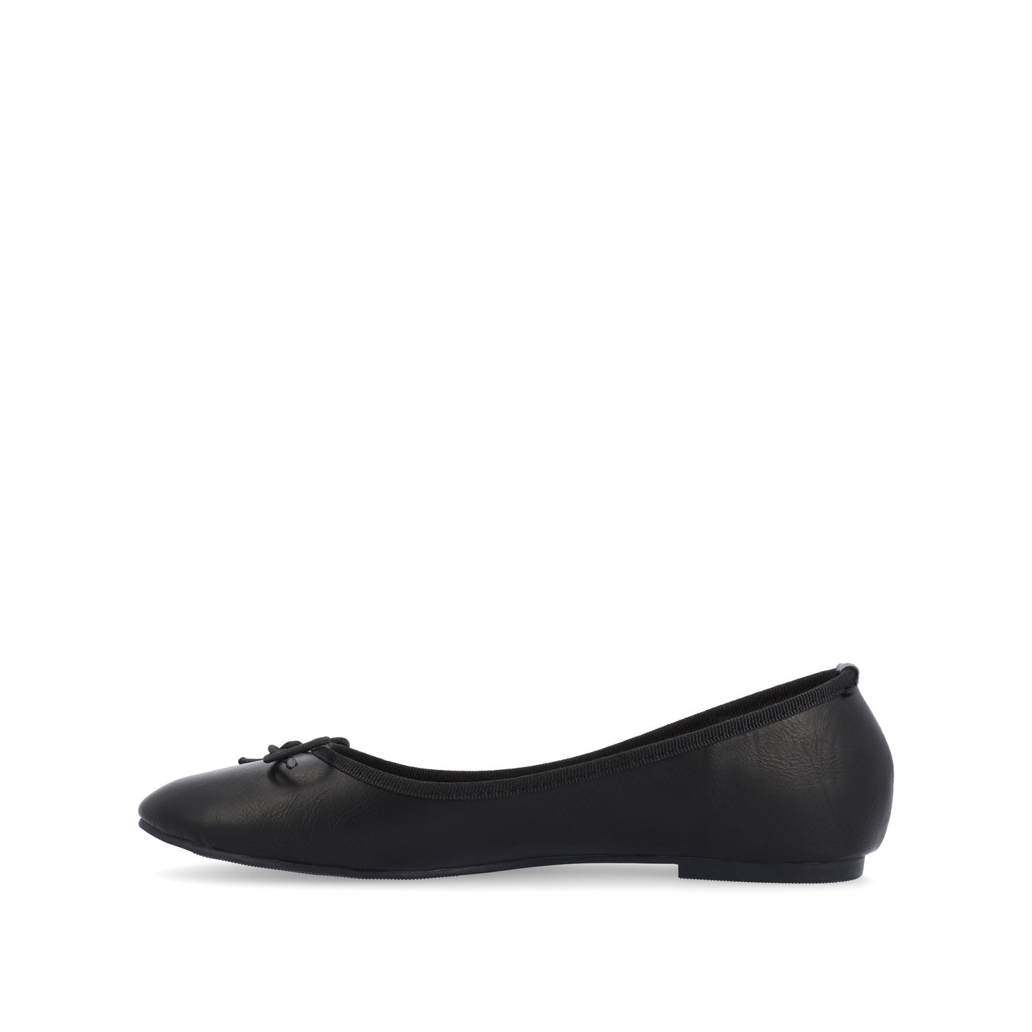 VIKA VEGAN LEATHER BALLET FLATS IN WIDE - Black