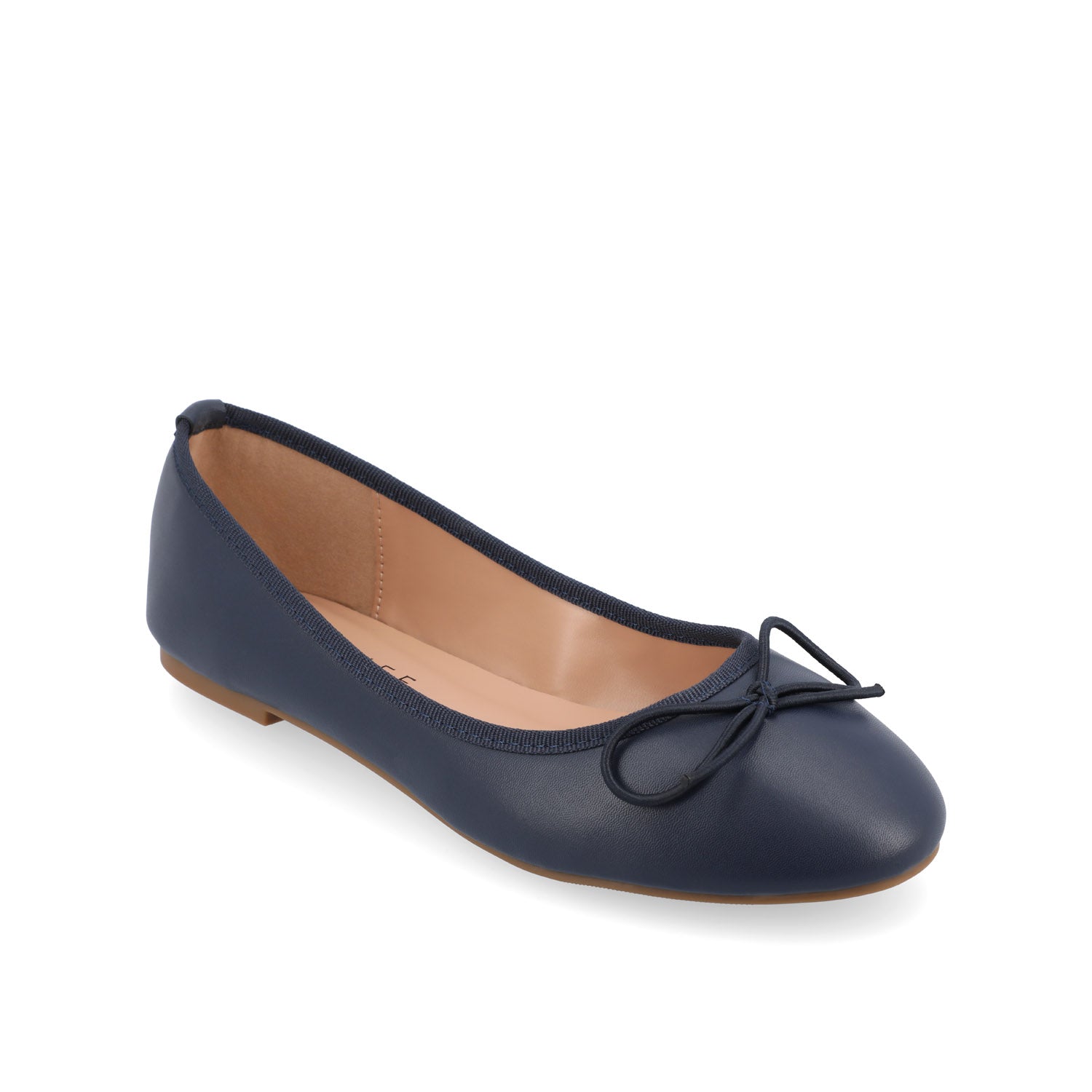 VIKA VEGAN LEATHER BALLET FLATS IN WIDE - Navy Nubuck