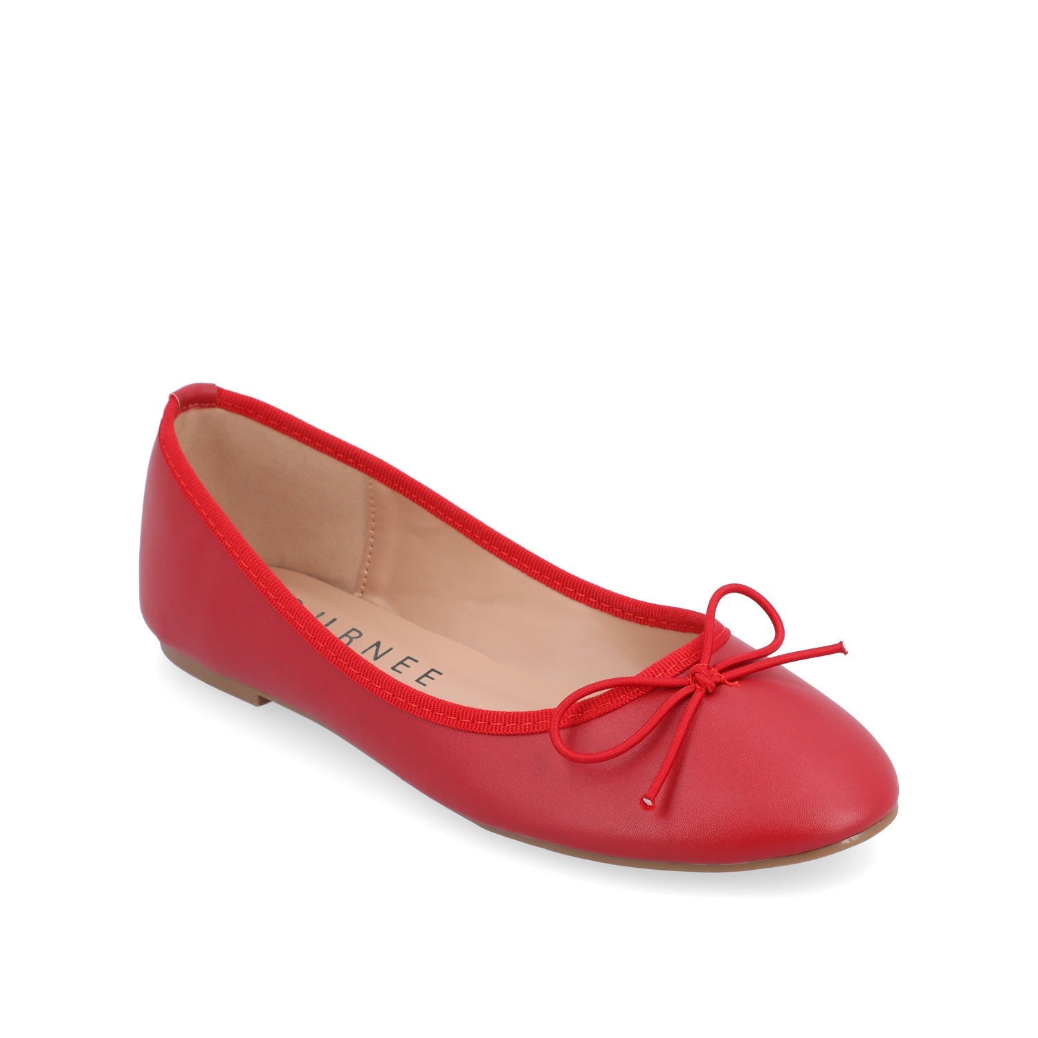 VIKA VEGAN LEATHER BALLET FLATS IN WIDE - Red