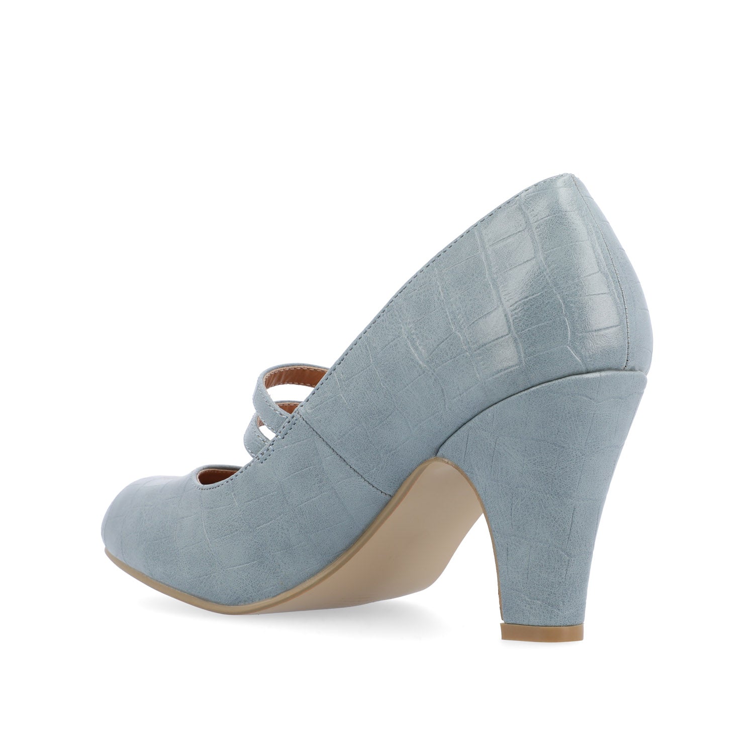 WINDY MARY JANE PUMP HEELS IN CROCO - Blue