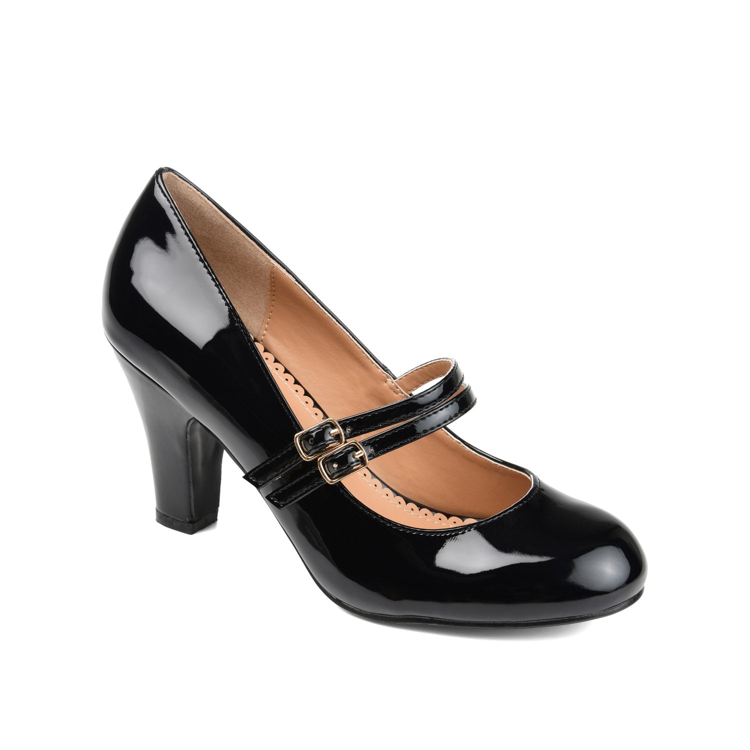 WINDY STATMENT MARY JANE PUMP HEELS IN WIDE - Patent/Black