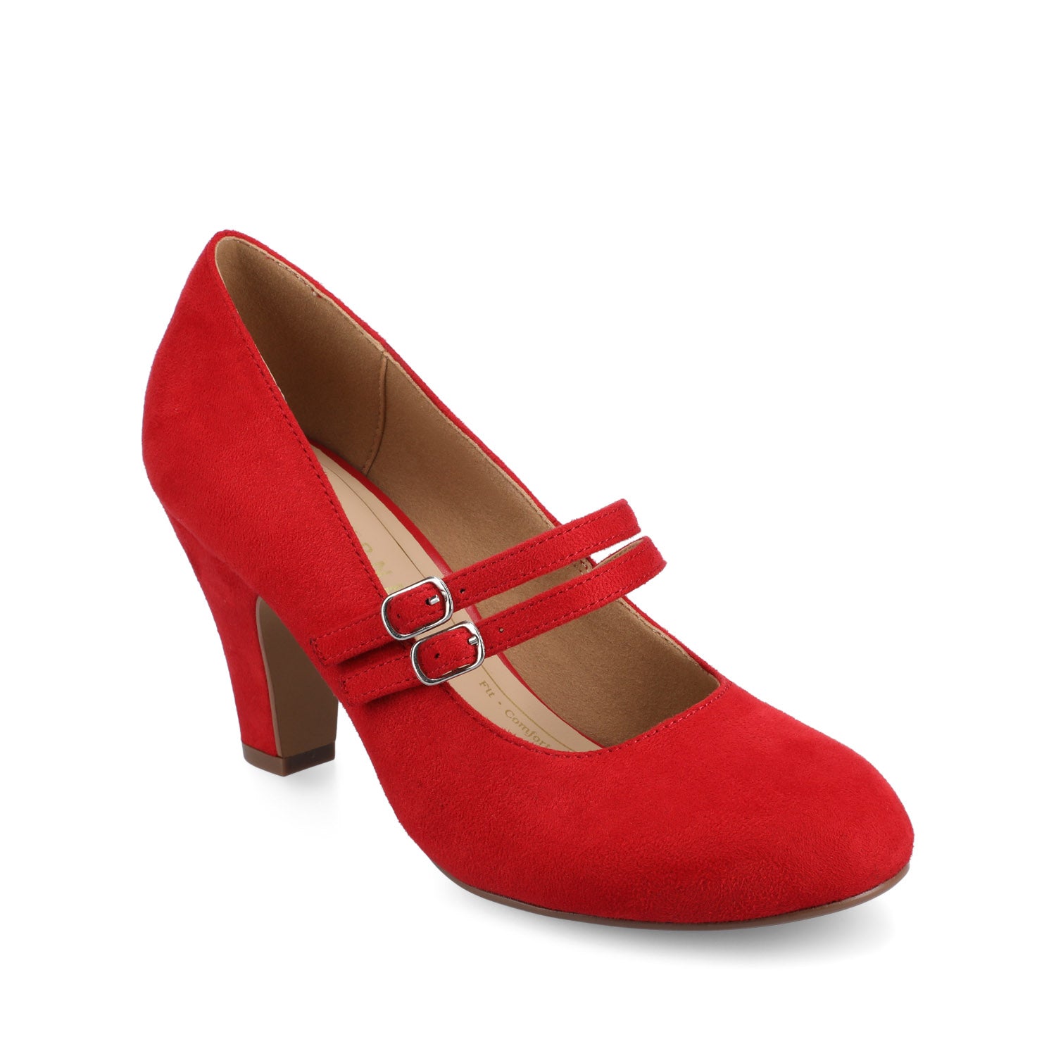 WINDY MARY JANE PUMP HEELS IN STATEMENT - Red Suede