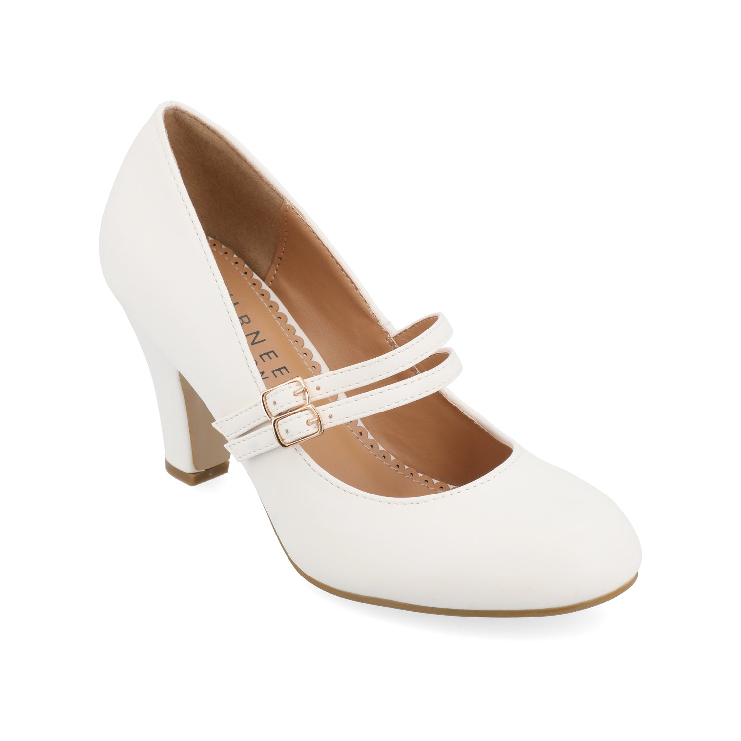 WINDY MARY JANE PUMP HEELS IN CROCO - White