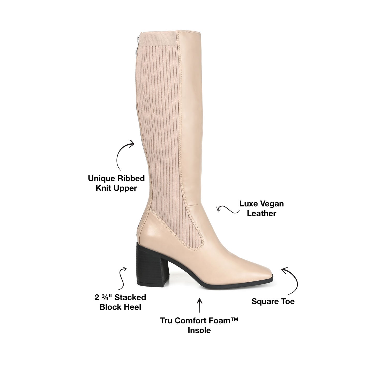 WINNY KNEE HIGH BOOTS IN VEGAN LEATHER