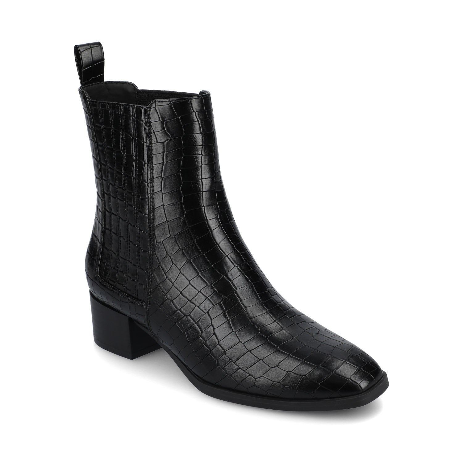 WRENLEY CHELSEA BOOTIES IN WIDE - Croco Black