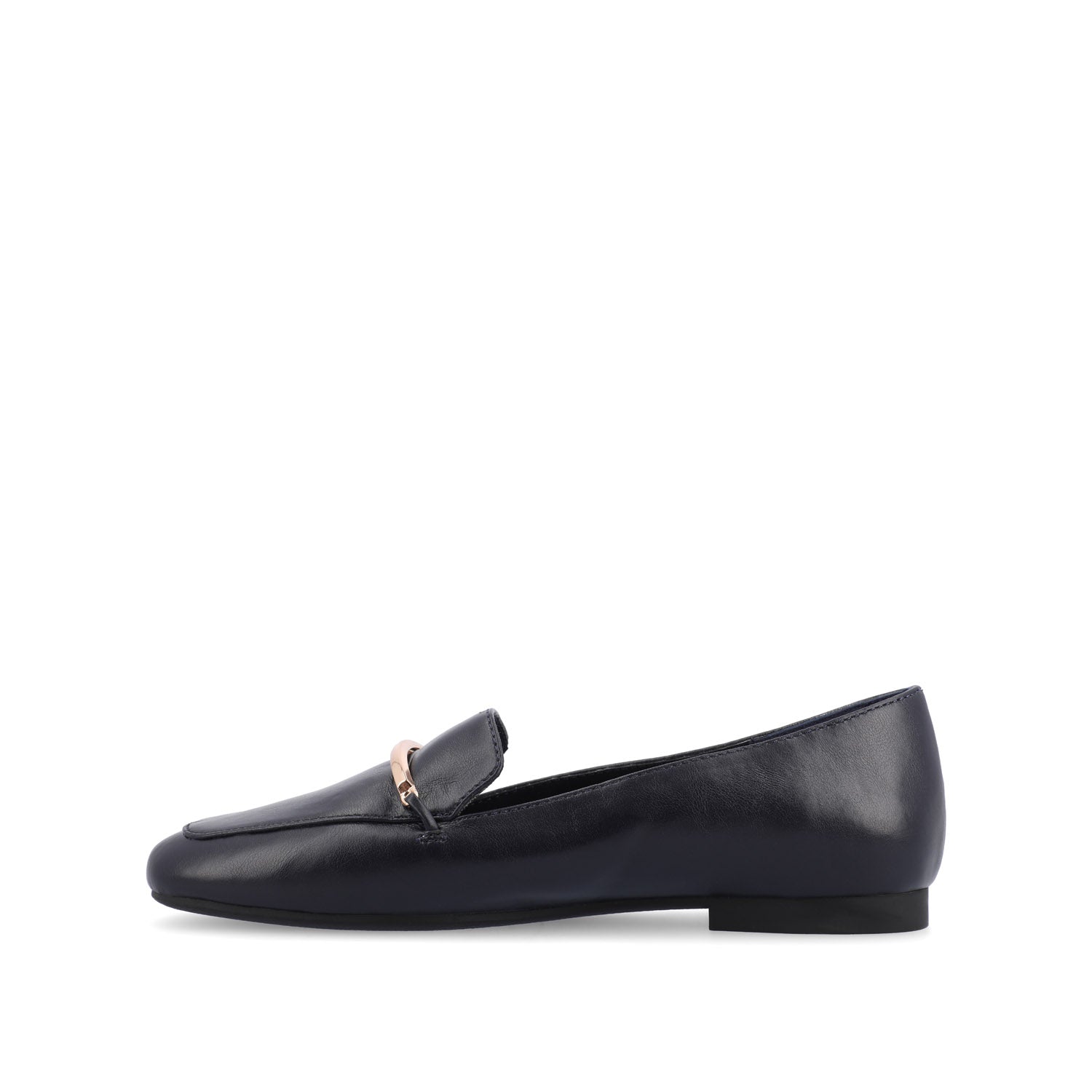 WRENN VEGAN LEATHER LOAFER FLATS IN WIDE - Navy PU