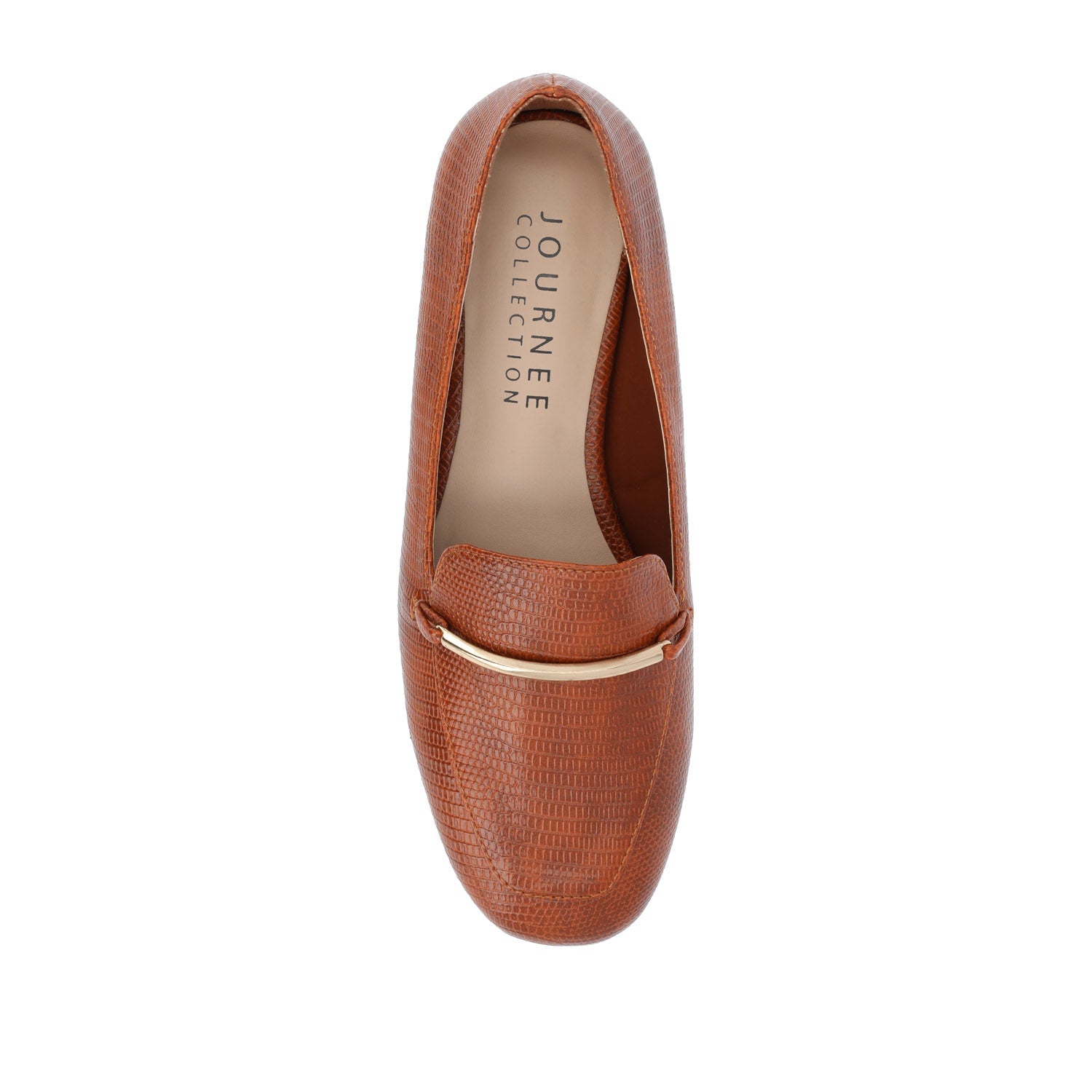 WRENN PRINTED LOAFER FLATS IN WIDE - Tan Lizard