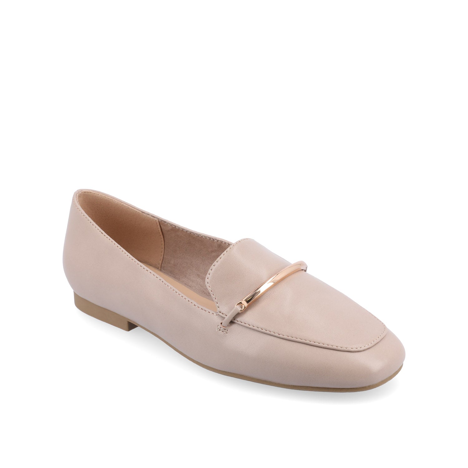 WRENN VEGAN LEATHER LOAFER FLATS IN WIDE - Taupe PU