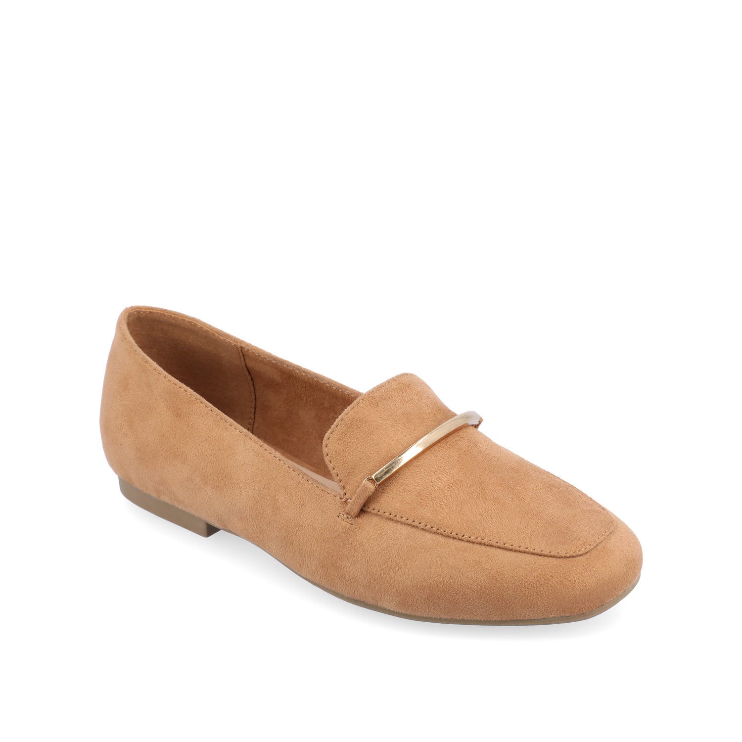 WRENN LOAFER FLATS IN FAUX SUEDE - Tan Faux Suede