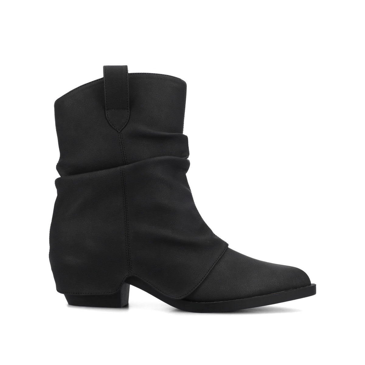 Vintage Black Leather Ankle Boots Black Leatherette Platform Booties – Unique Vintage main image 2