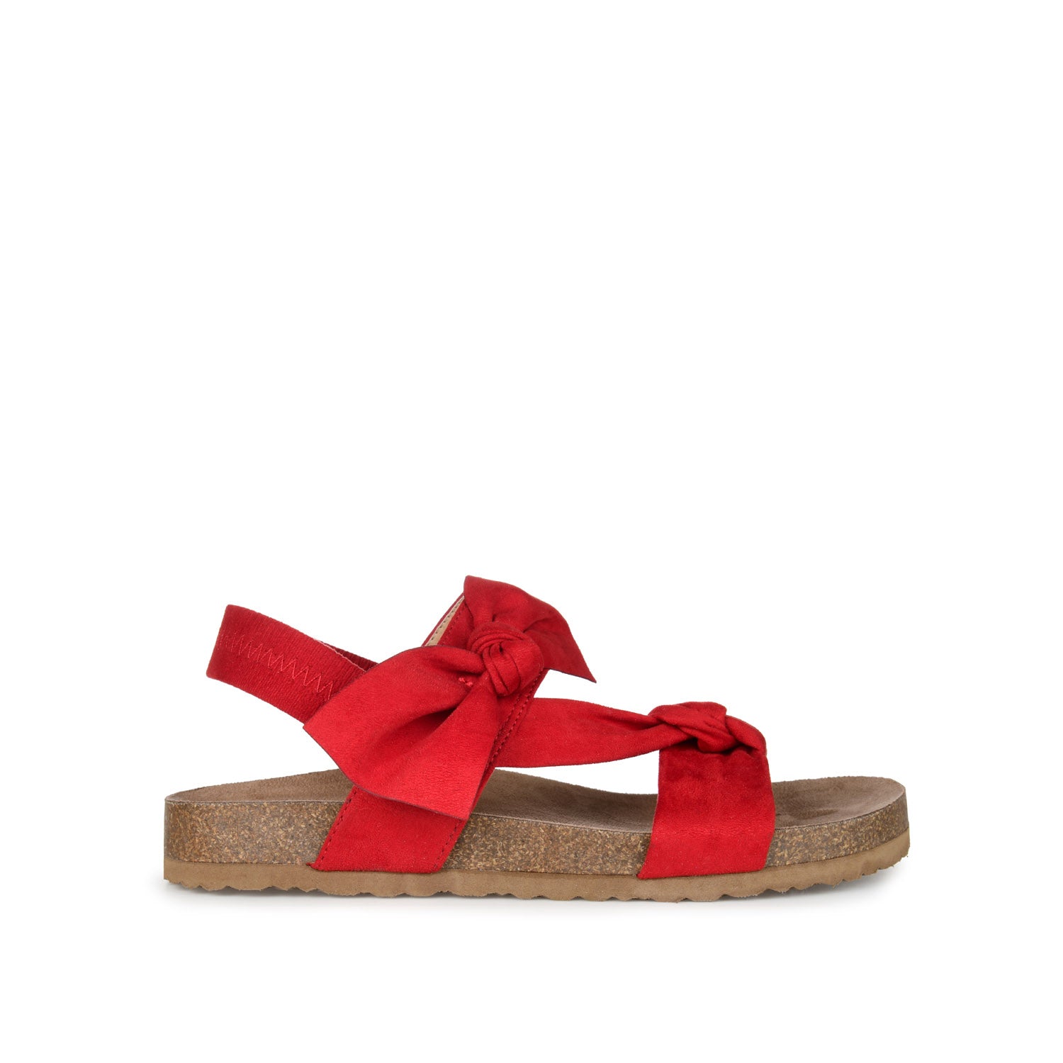 XANNDRA CHUNKY SANDALS IN FAUX SUEDE - Red