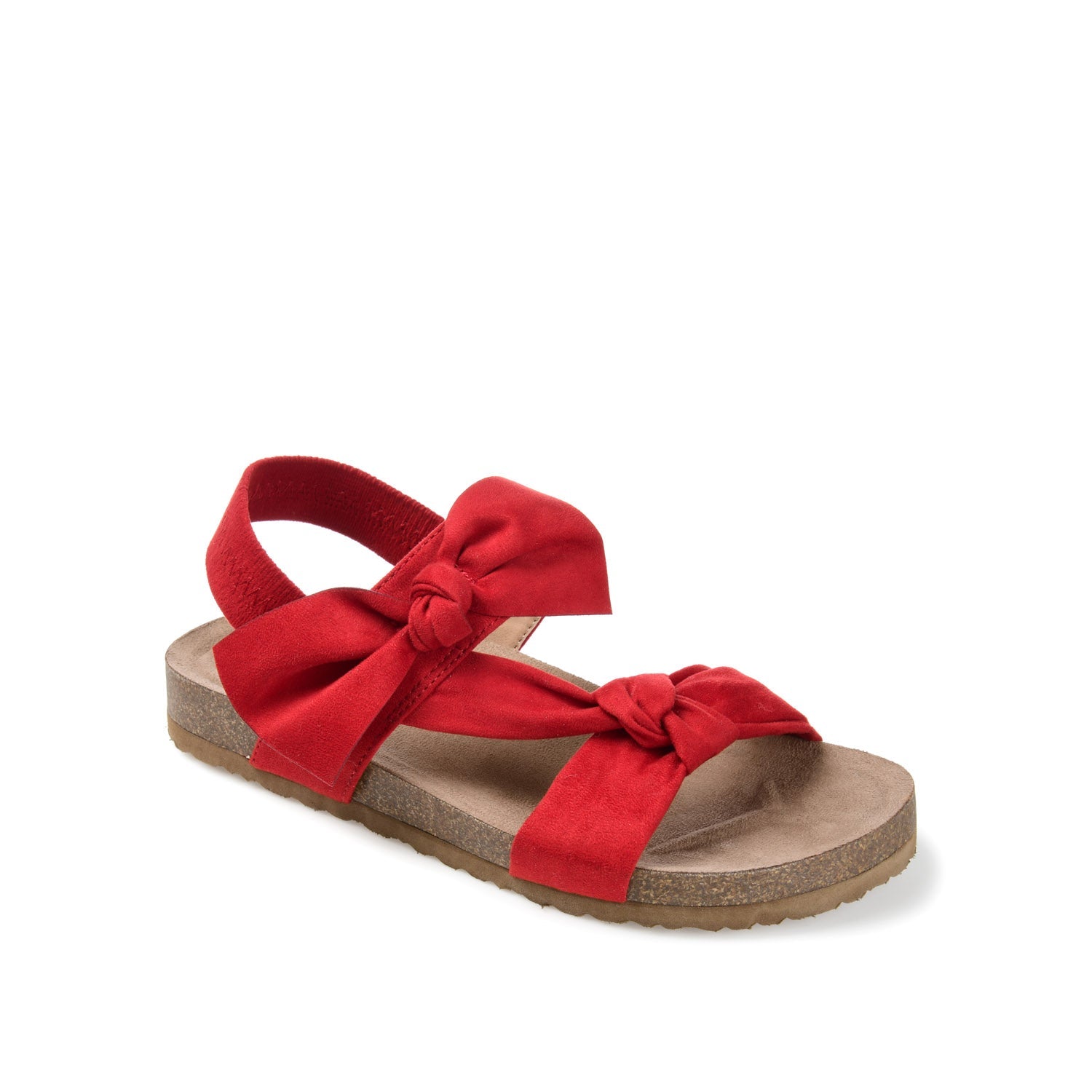 XANNDRA CHUNKY SANDALS IN FAUX SUEDE - Red