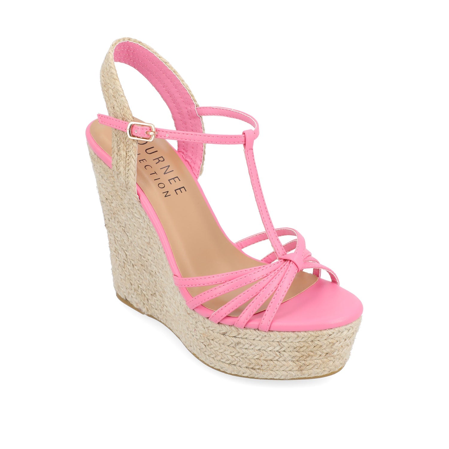 YARA ESPADRILLE WEDGE HEELED SANDALS - Pink