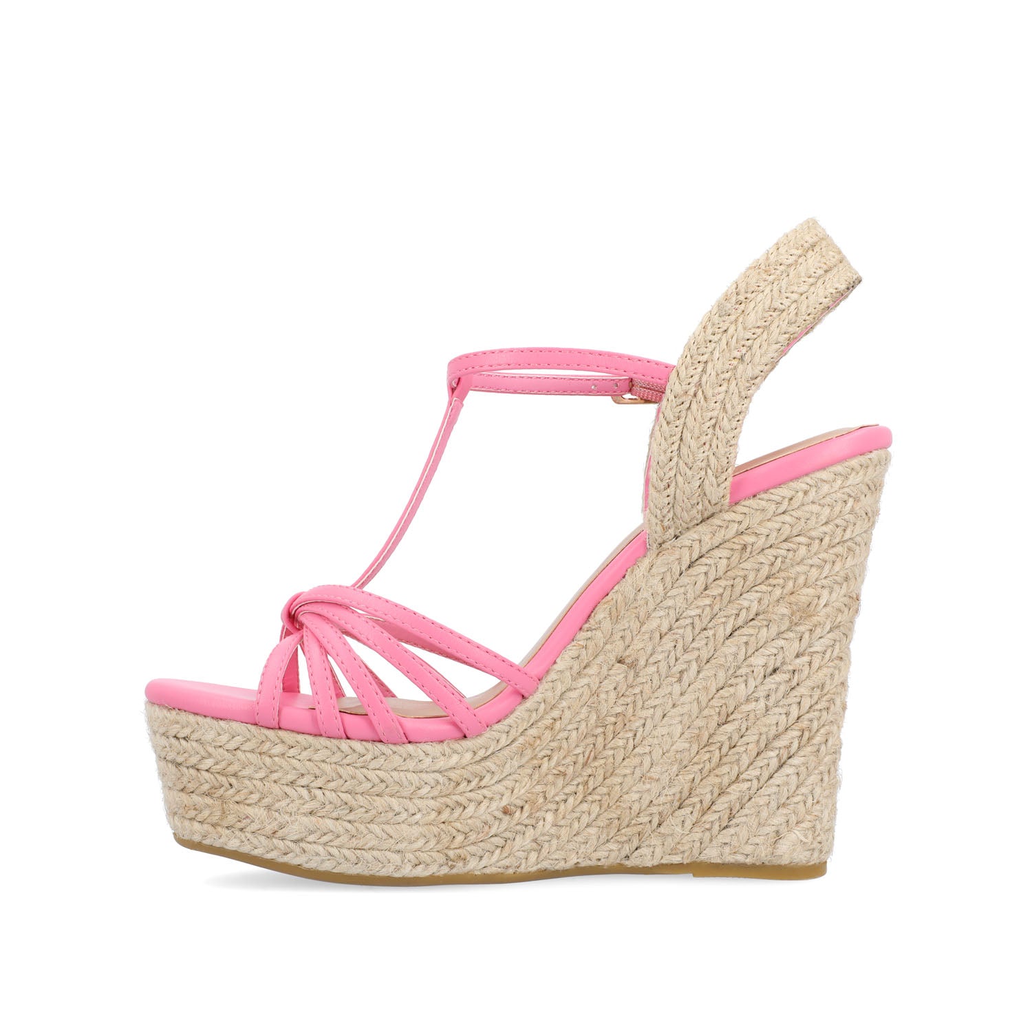 YARA ESPADRILLE WEDGE HEELED SANDALS - Pink