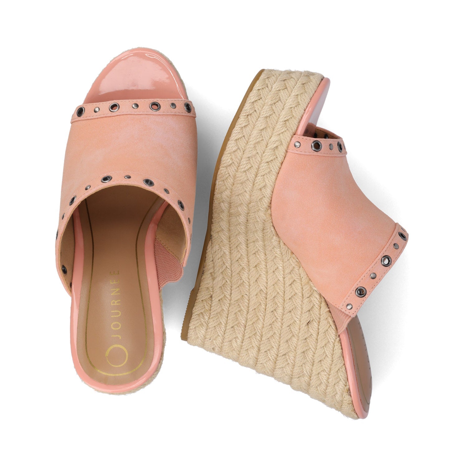 YARI ESPADRILLE WEDGE SANDALS - Pink