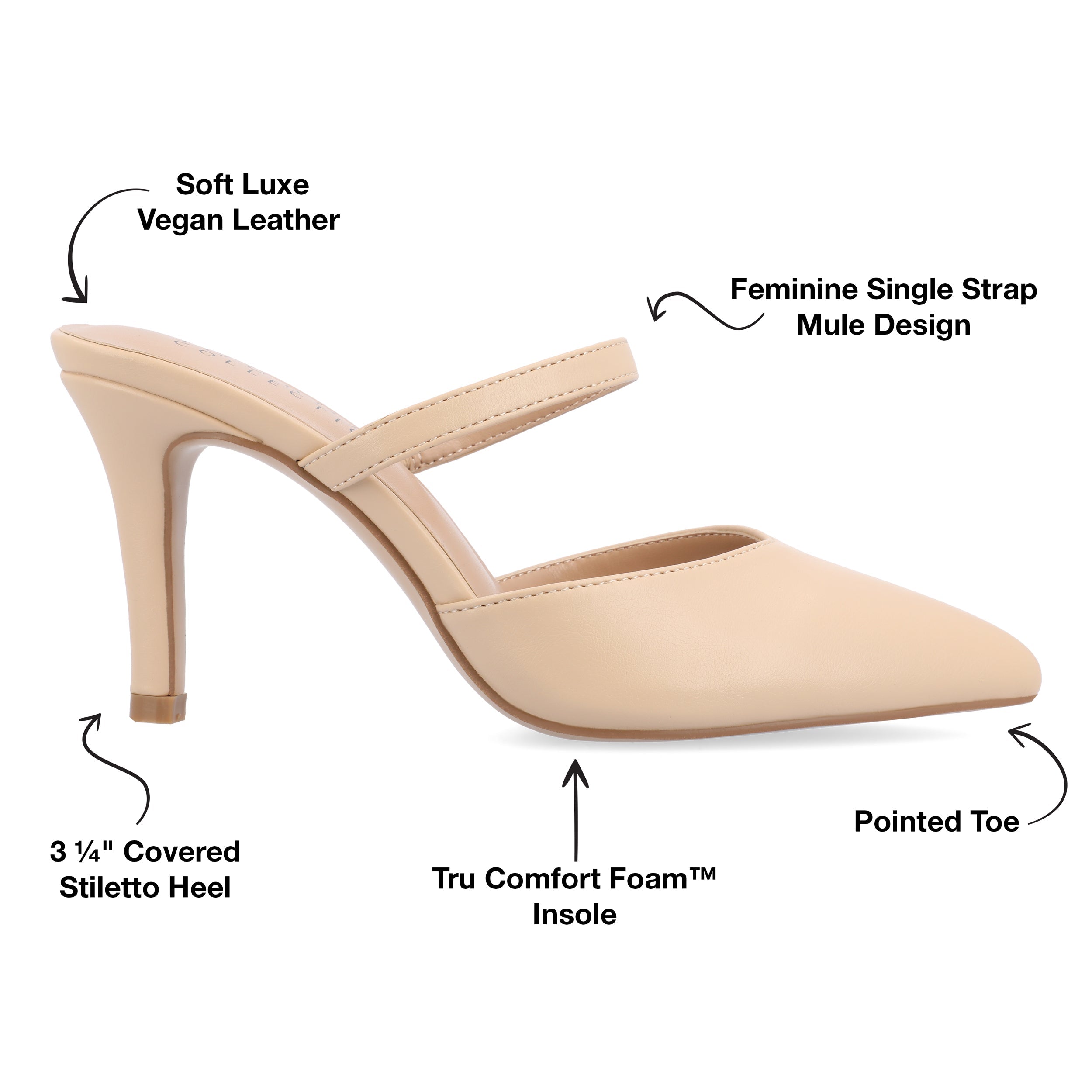 YVON WARM SHADE STILETTO PUMP HEELS IN WIDE - Shell