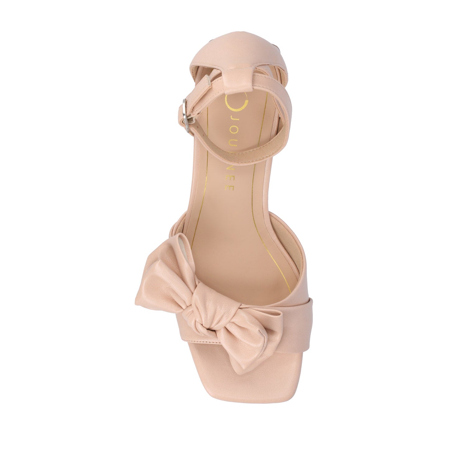 ZEVI STRAPPY BLOCK HEELS IN VEGAN LEATHER IN WIDE - Blush PU