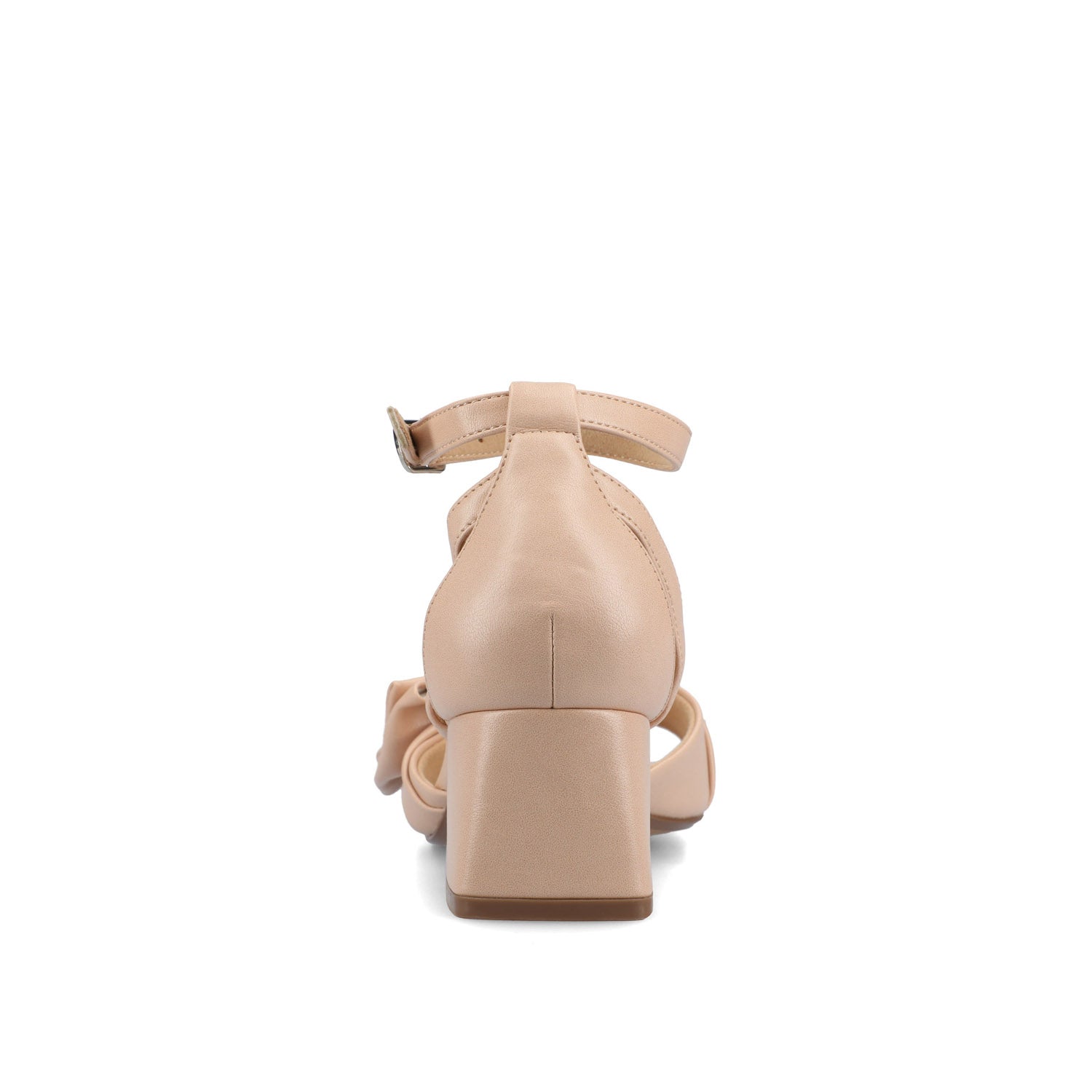 ZEVI STRAPPY BLOCK HEELS IN VEGAN LEATHER IN WIDE - Blush PU